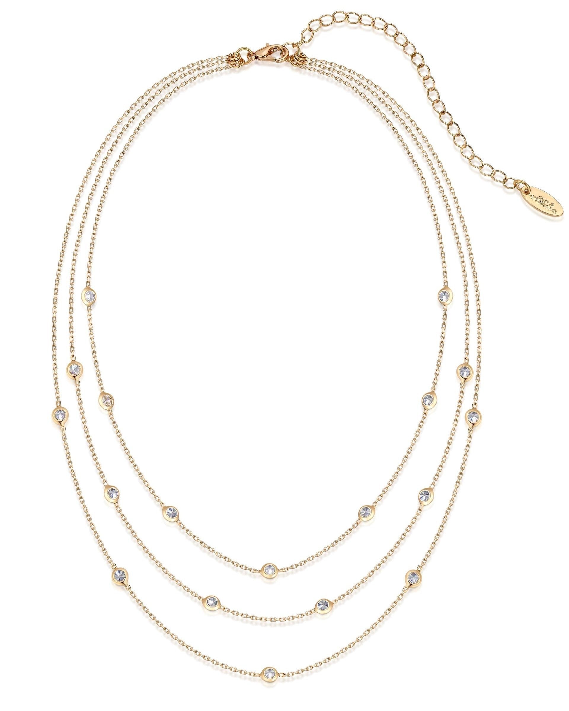 Perfect Crystal Dotted Layered Necklace