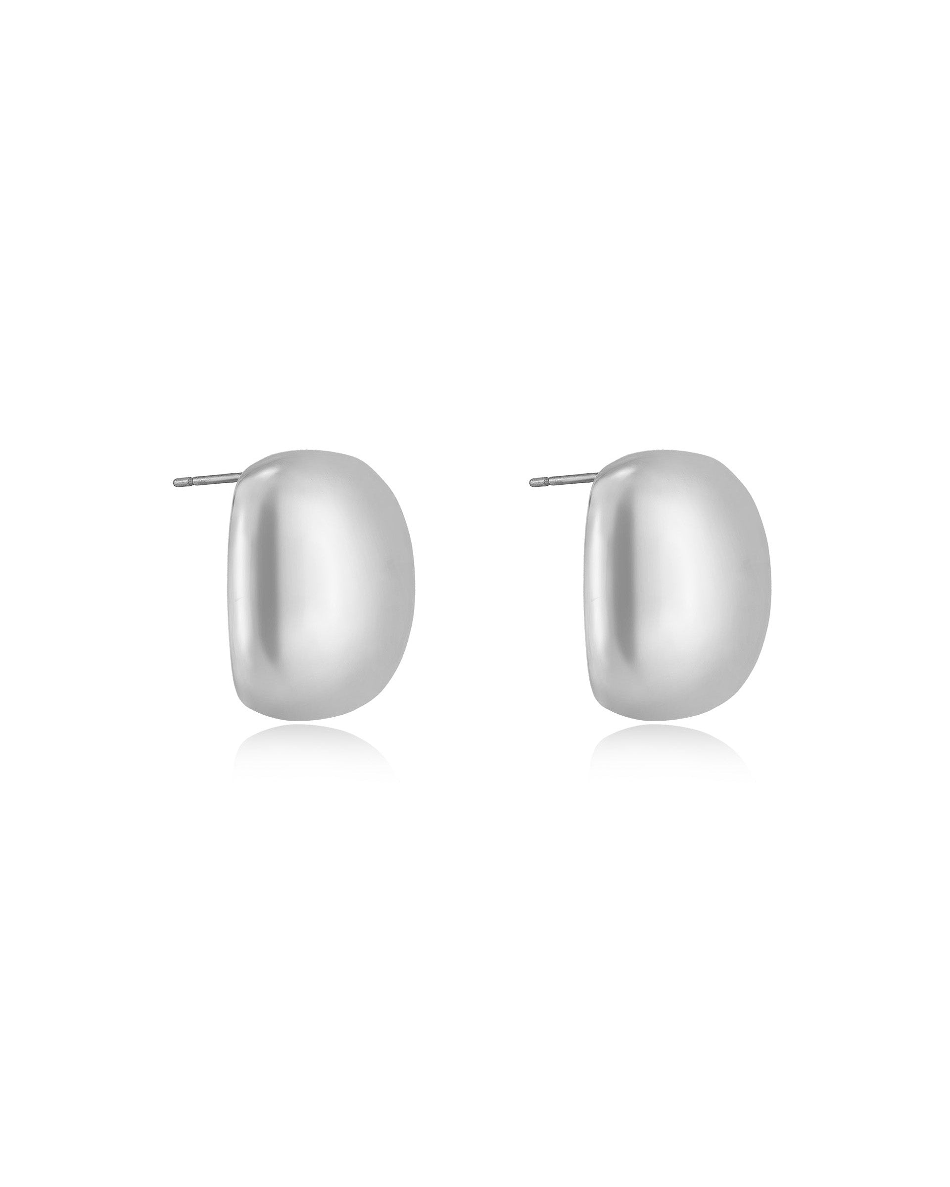 Minimal Curved Square Stud Earrings