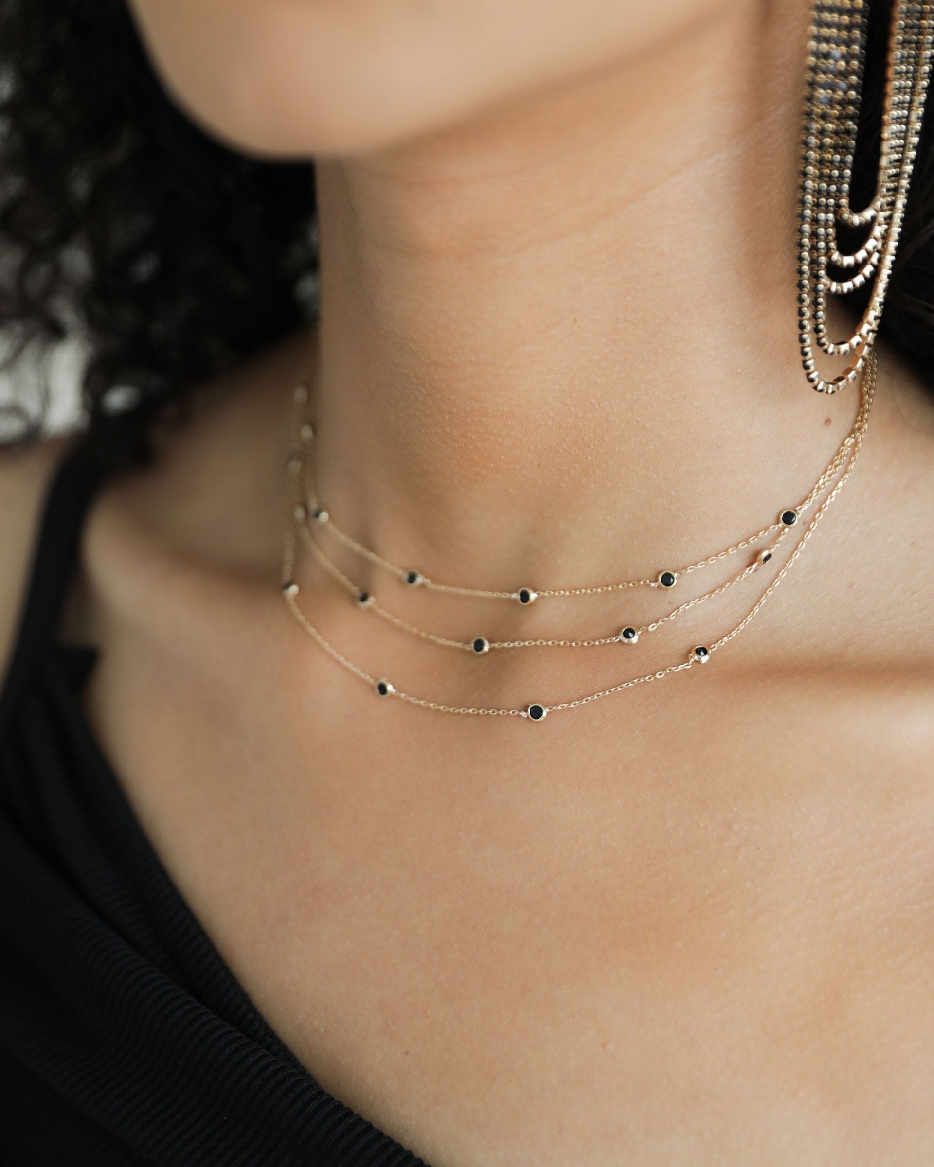 Perfect Crystal Dotted Layered Necklace