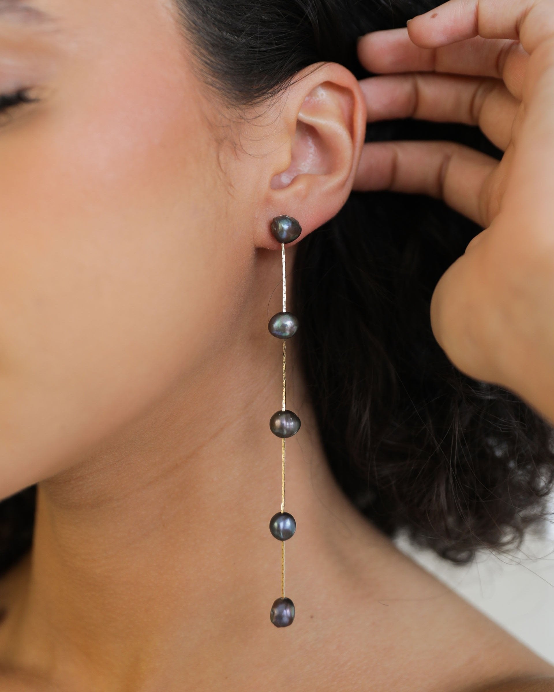 Dripping Pearl Delicate Drop Earrings