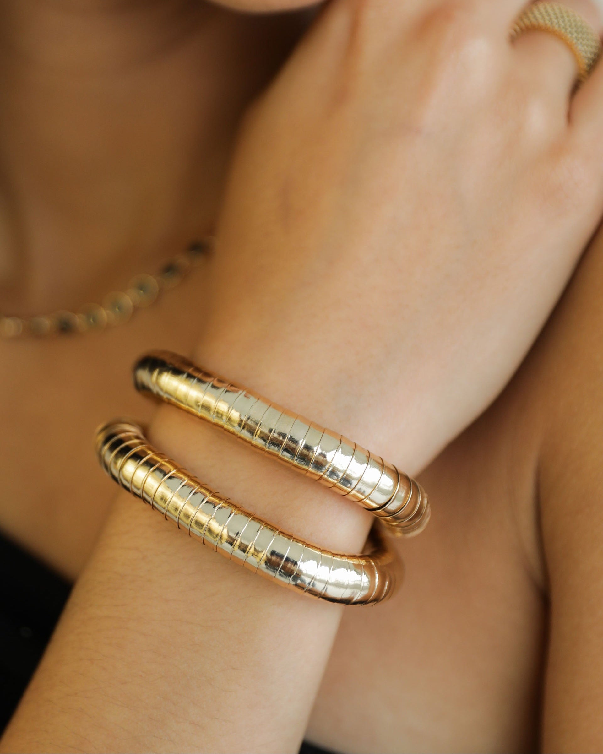 Liquid Gold Stretch Bracelet Set