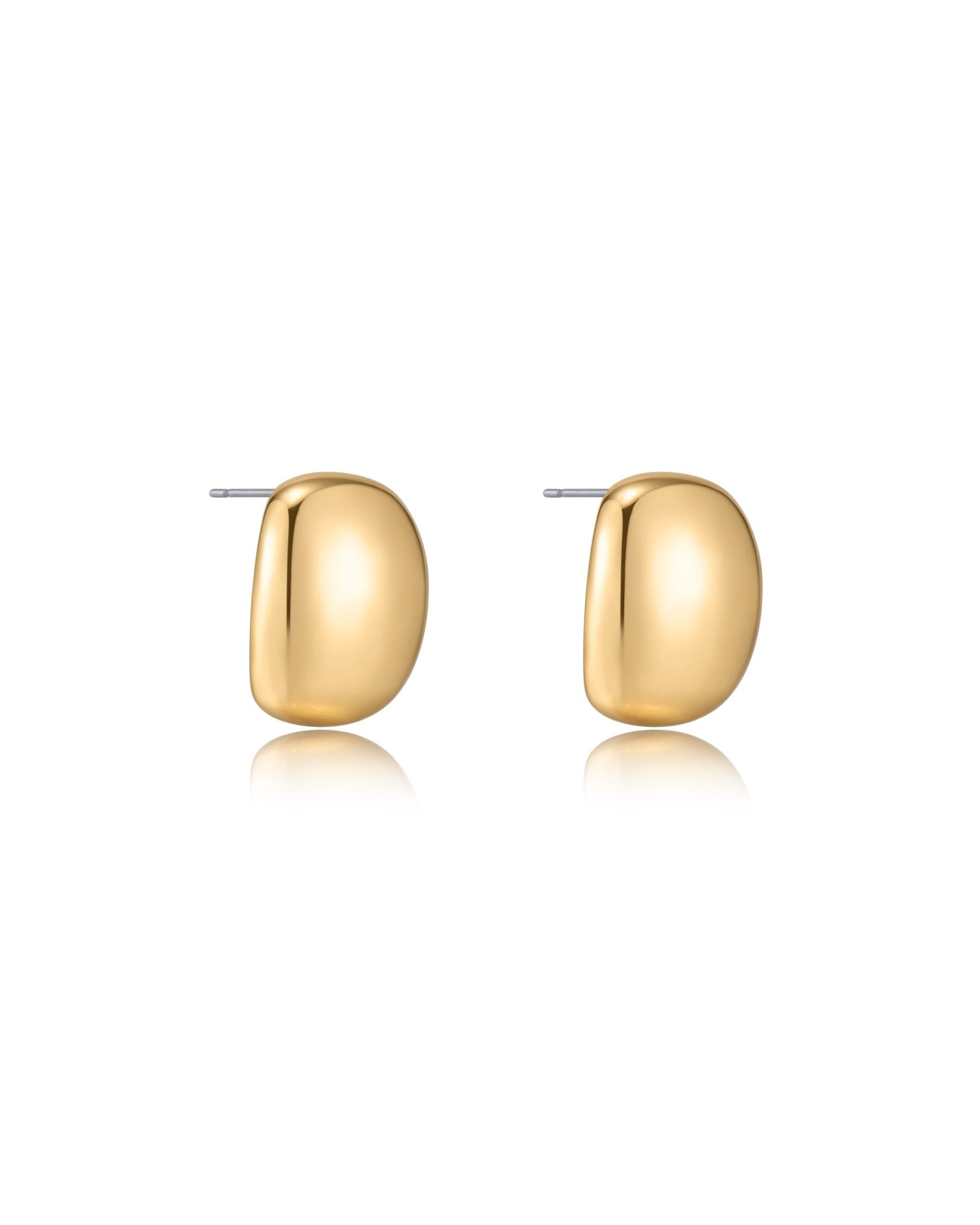Minimal Curved Square Stud Earrings