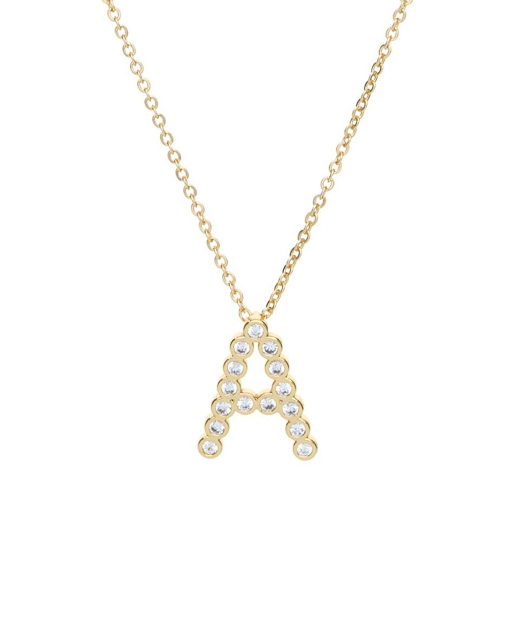 Simple Crystal Initial Necklace