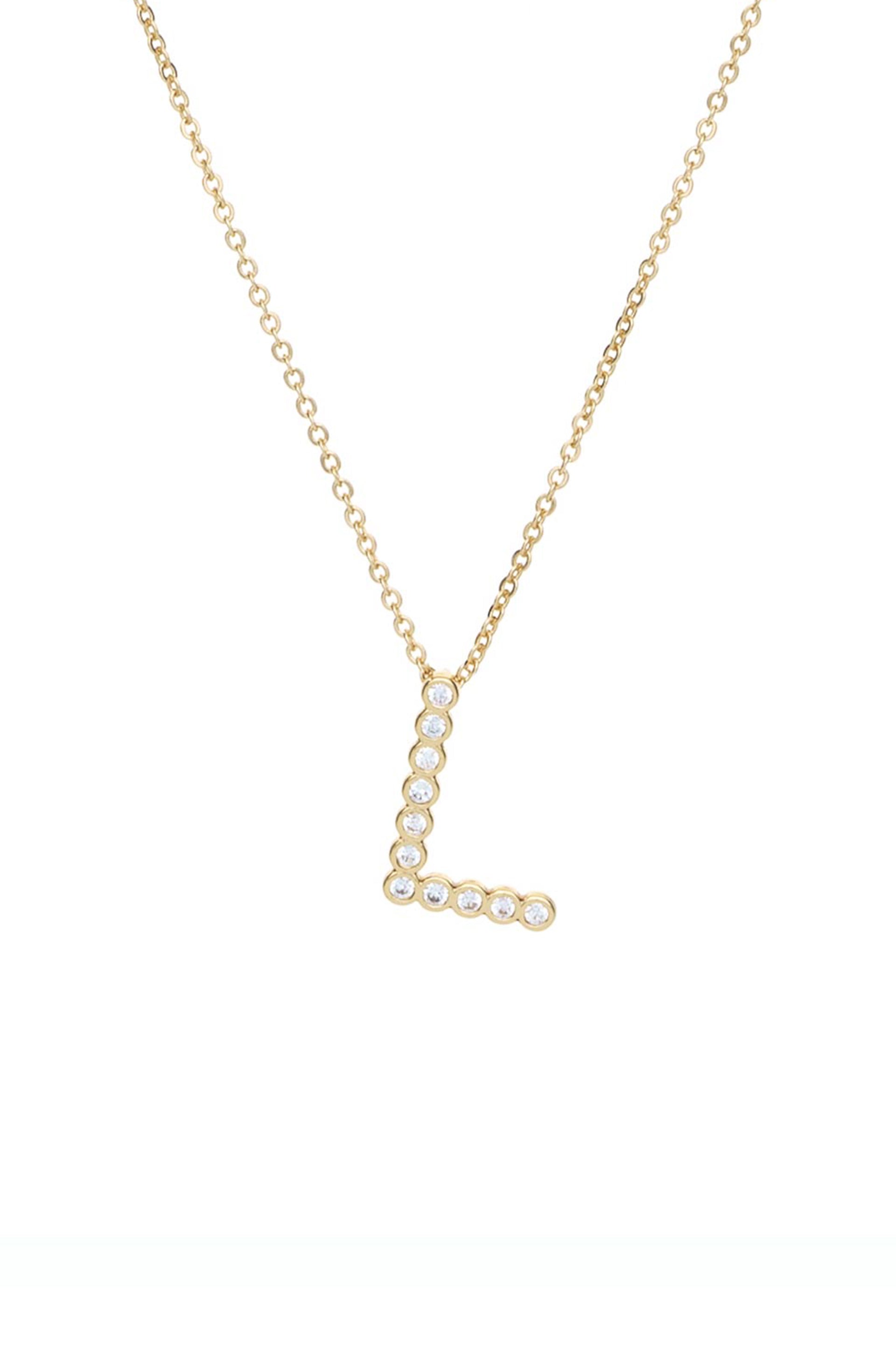 Simple Crystal Initial Necklace