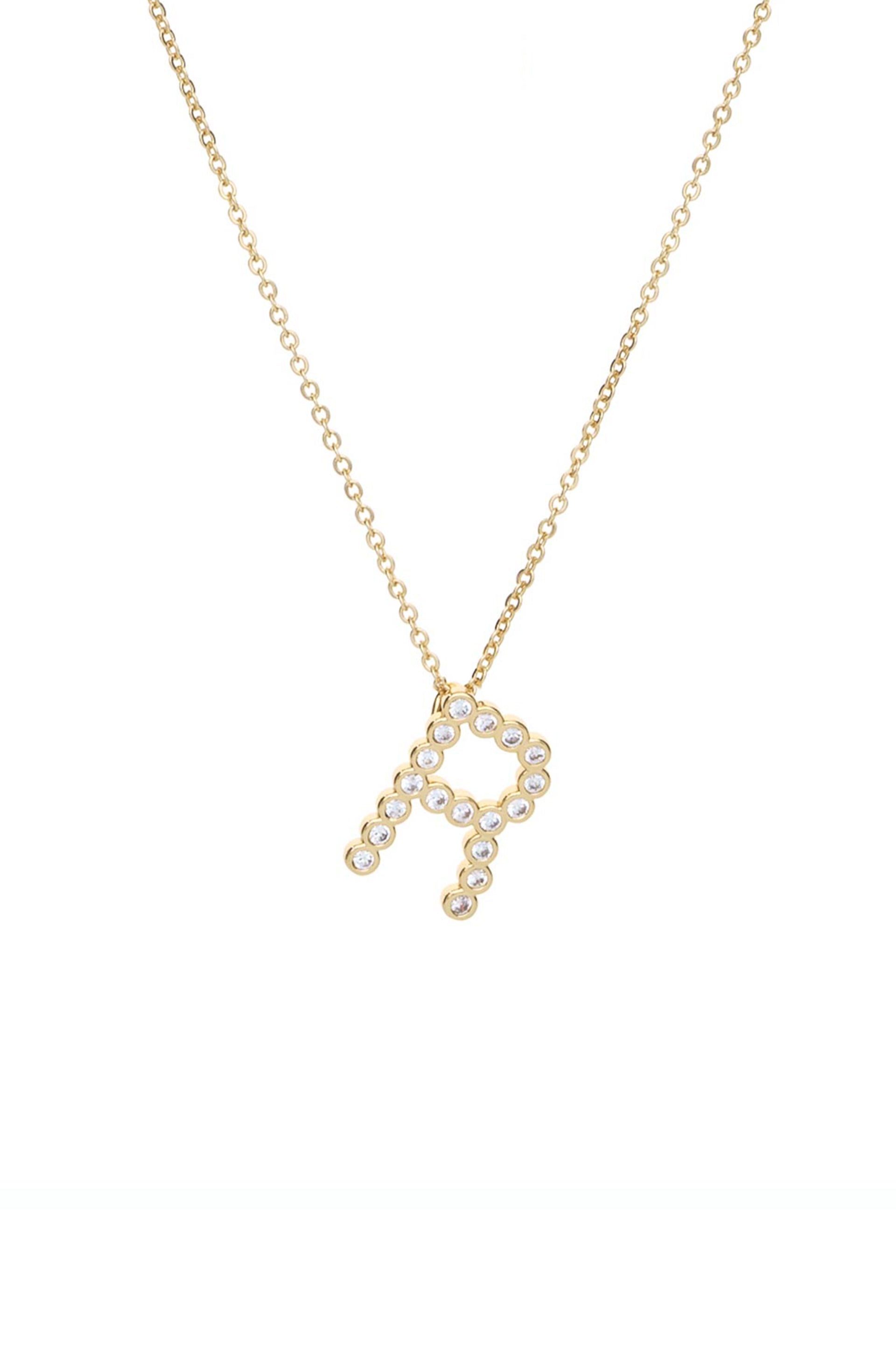 Simple Crystal Initial Necklace