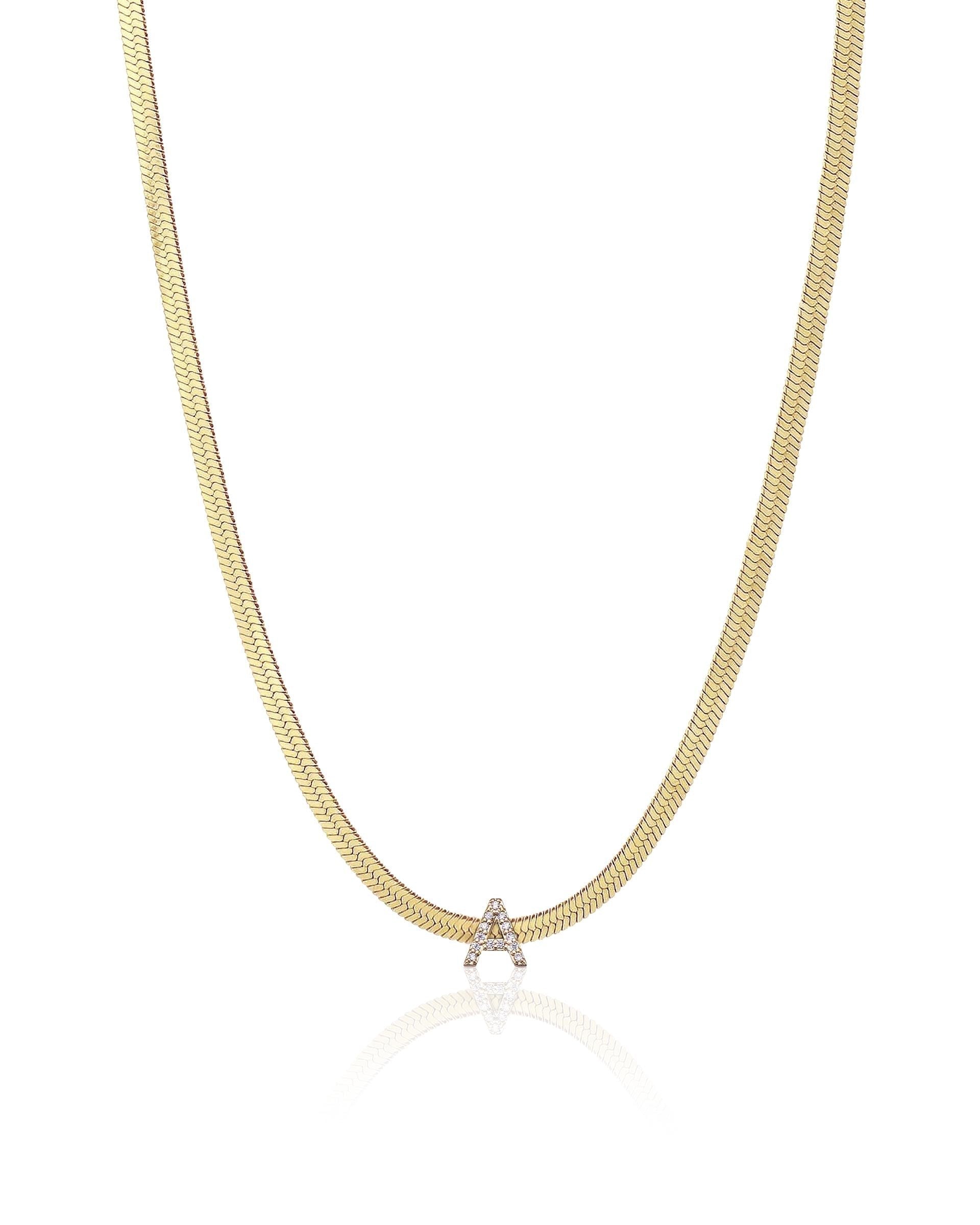 Initial Herringbone Necklace