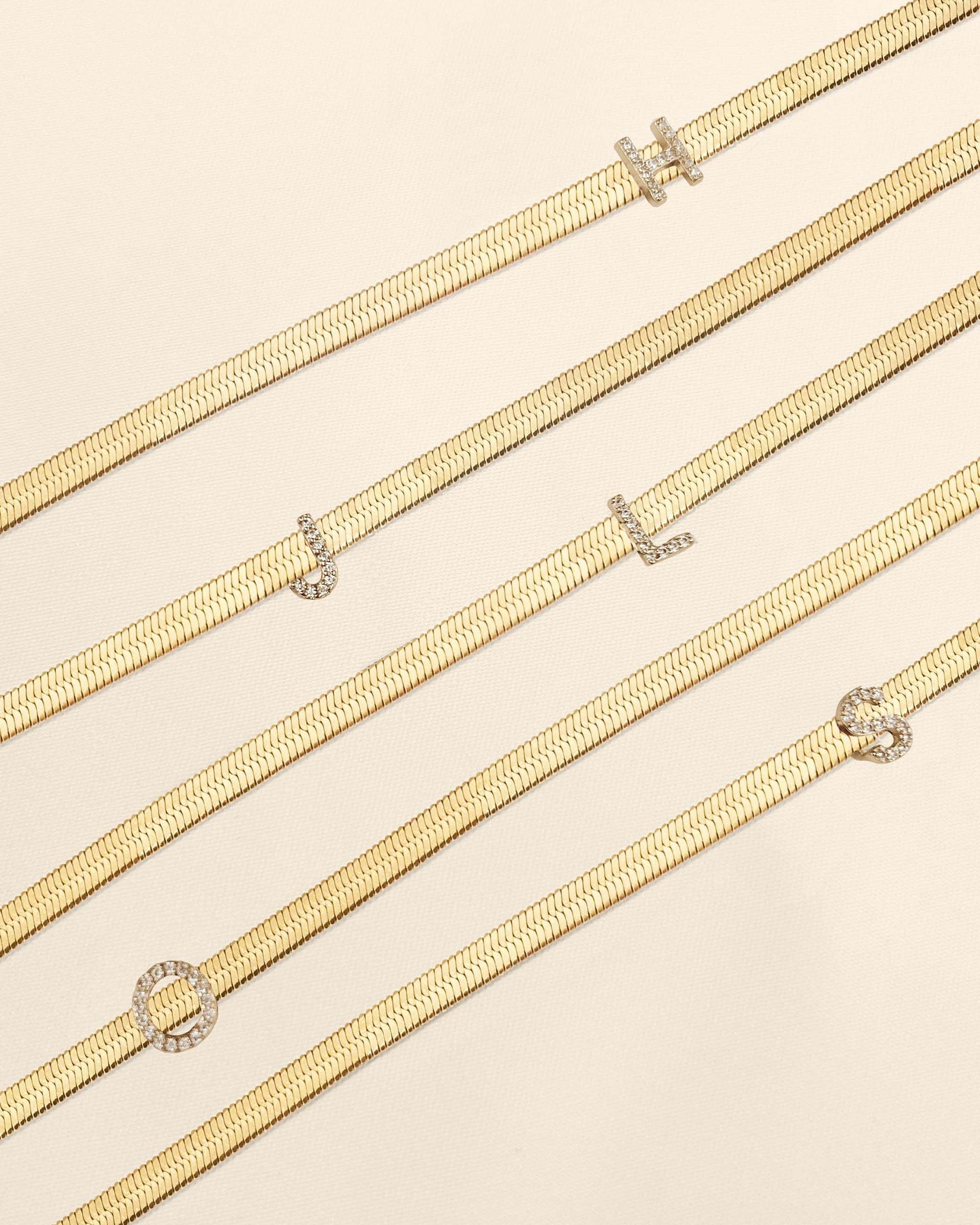 Initial Herringbone Necklace