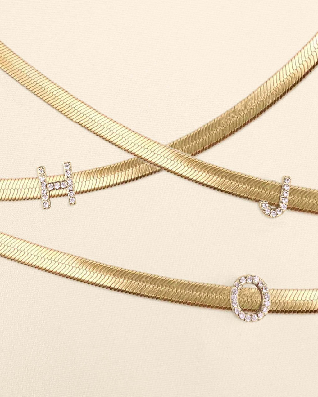 Initial Herringbone Necklace
