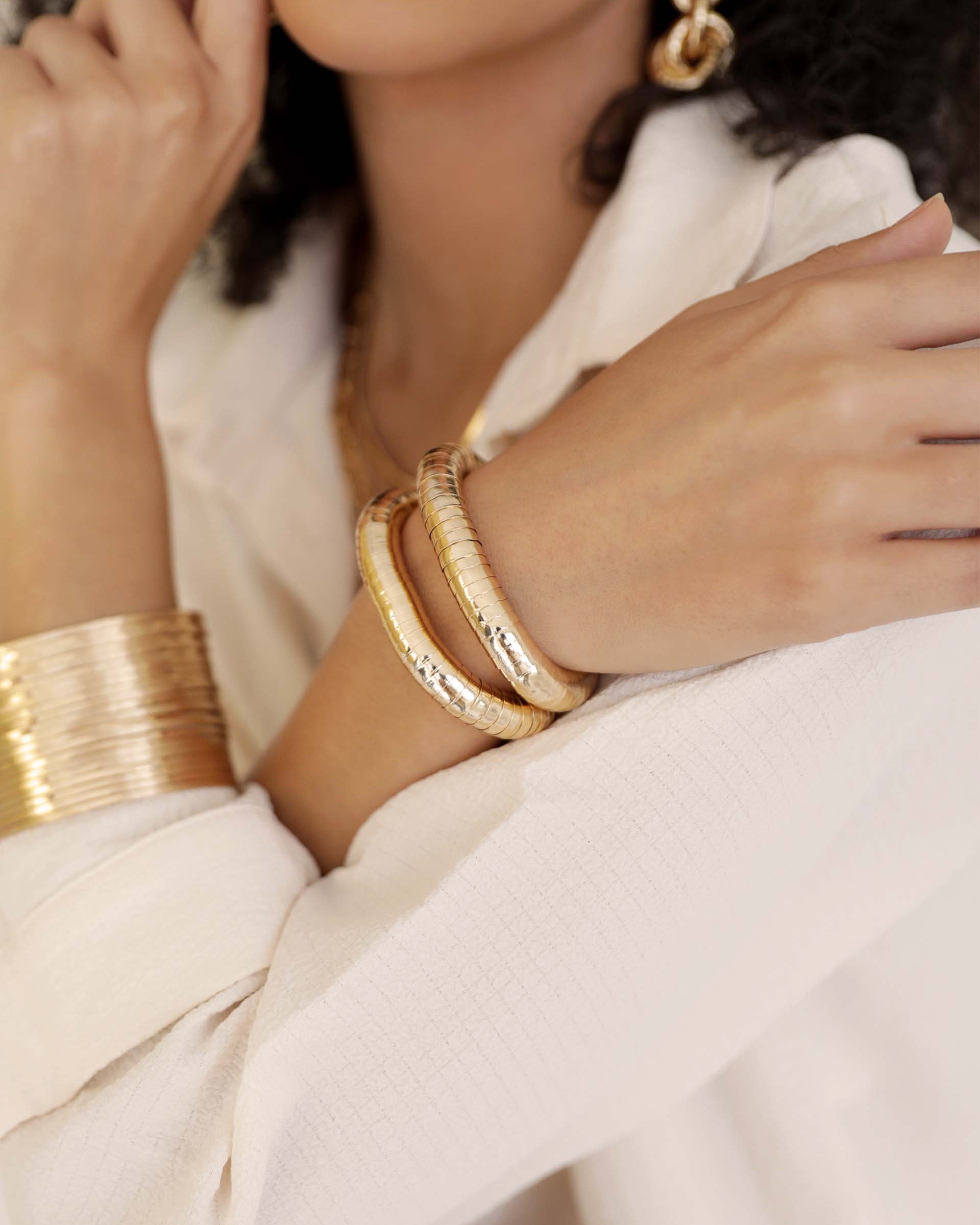 Liquid Gold Stretch Bracelet Set