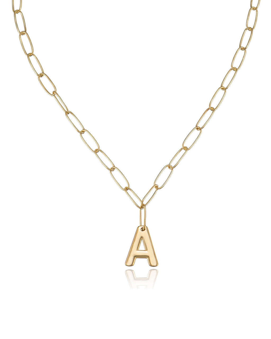 Paperclip Link Initial Necklace