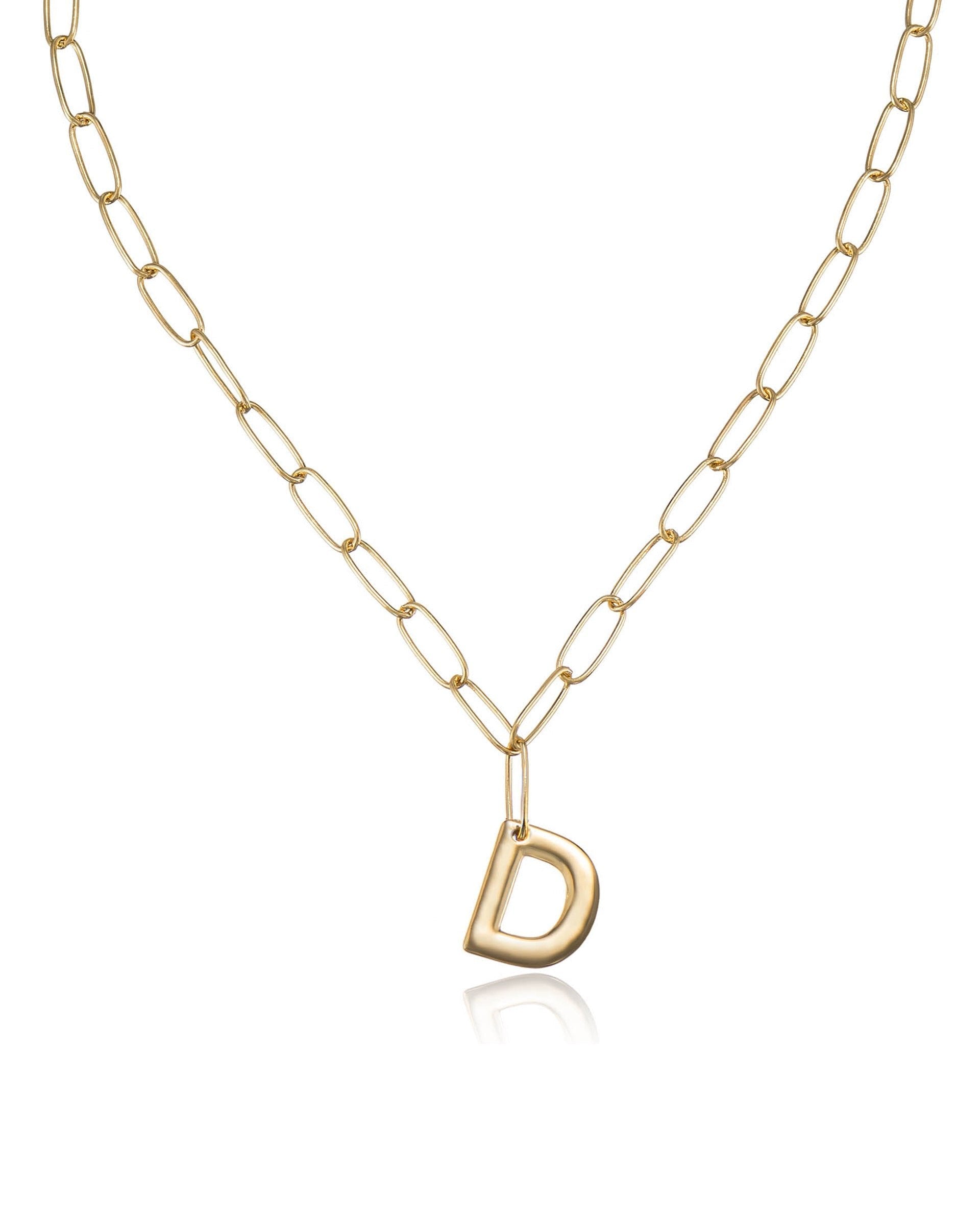 Paperclip Link Initial Necklace