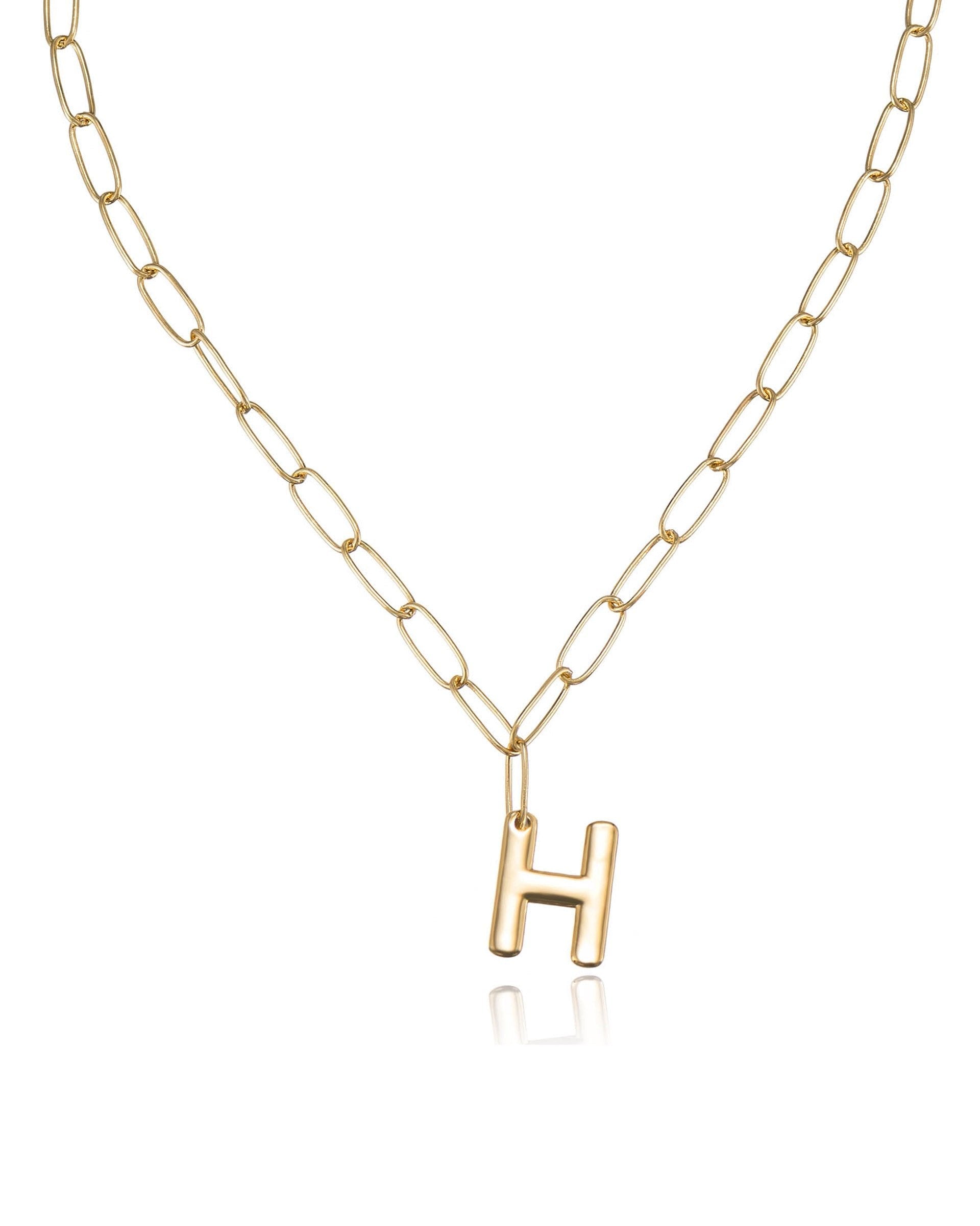 Paperclip Link Initial Necklace
