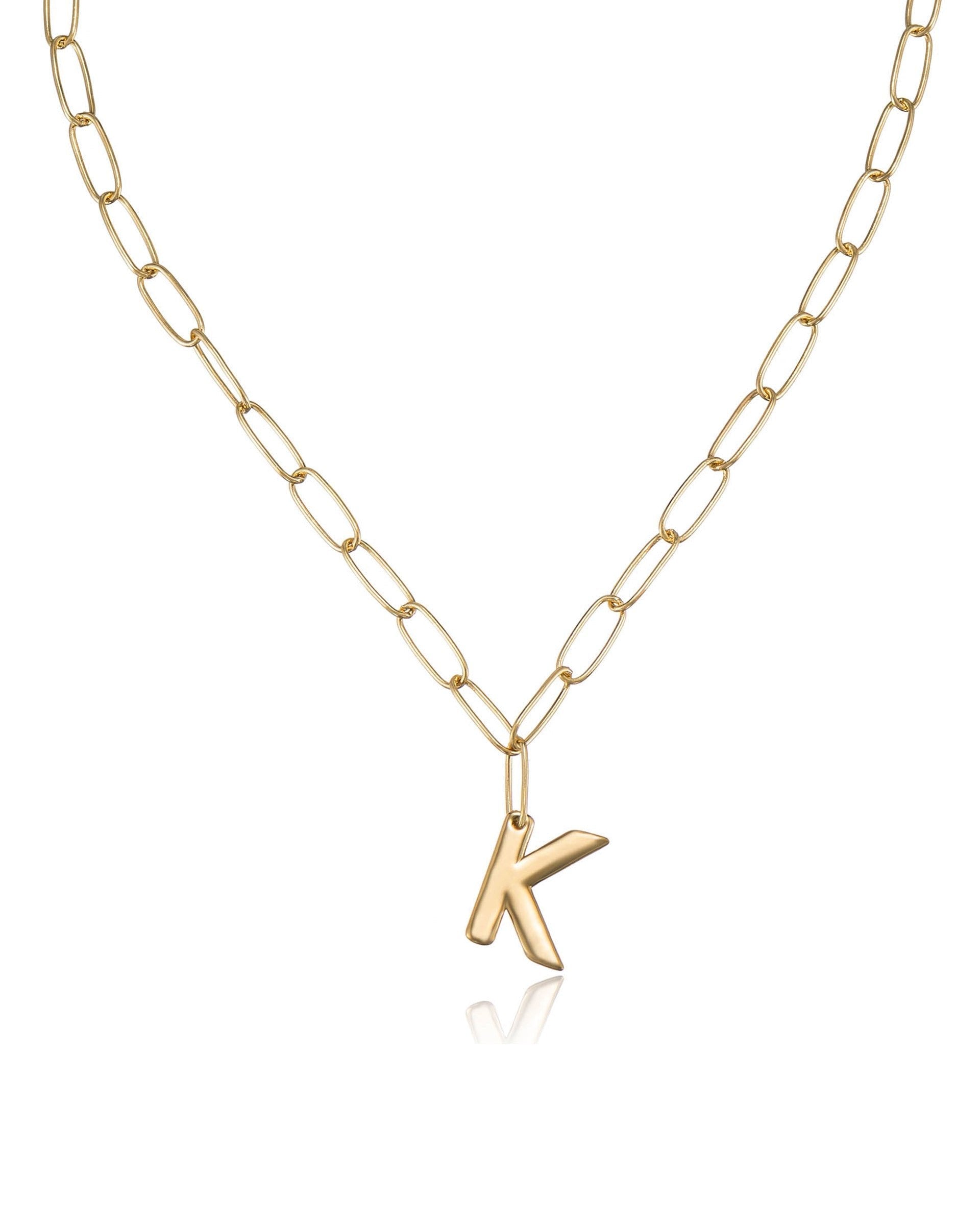 Paperclip Link Initial Necklace