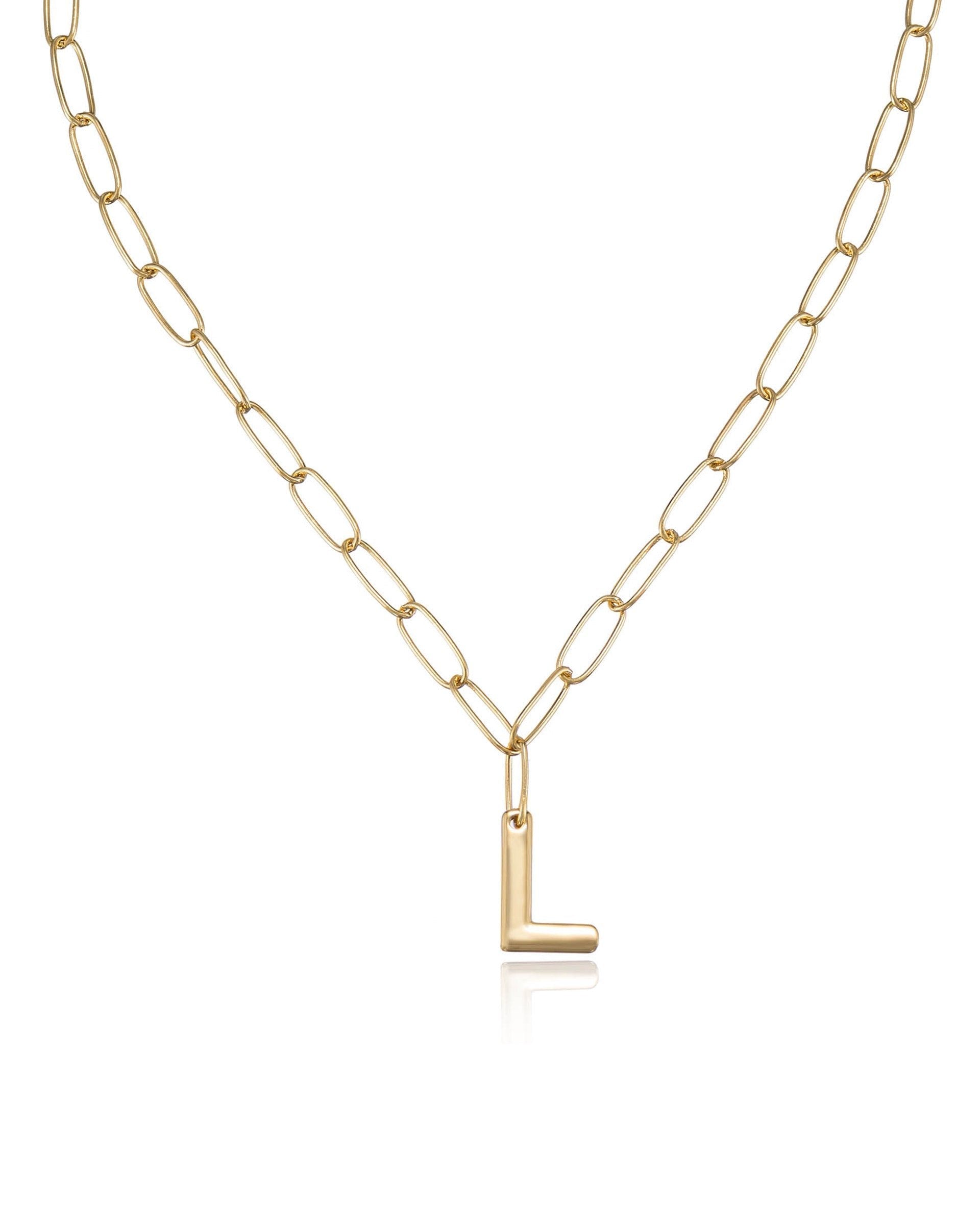 Paperclip Link Initial Necklace