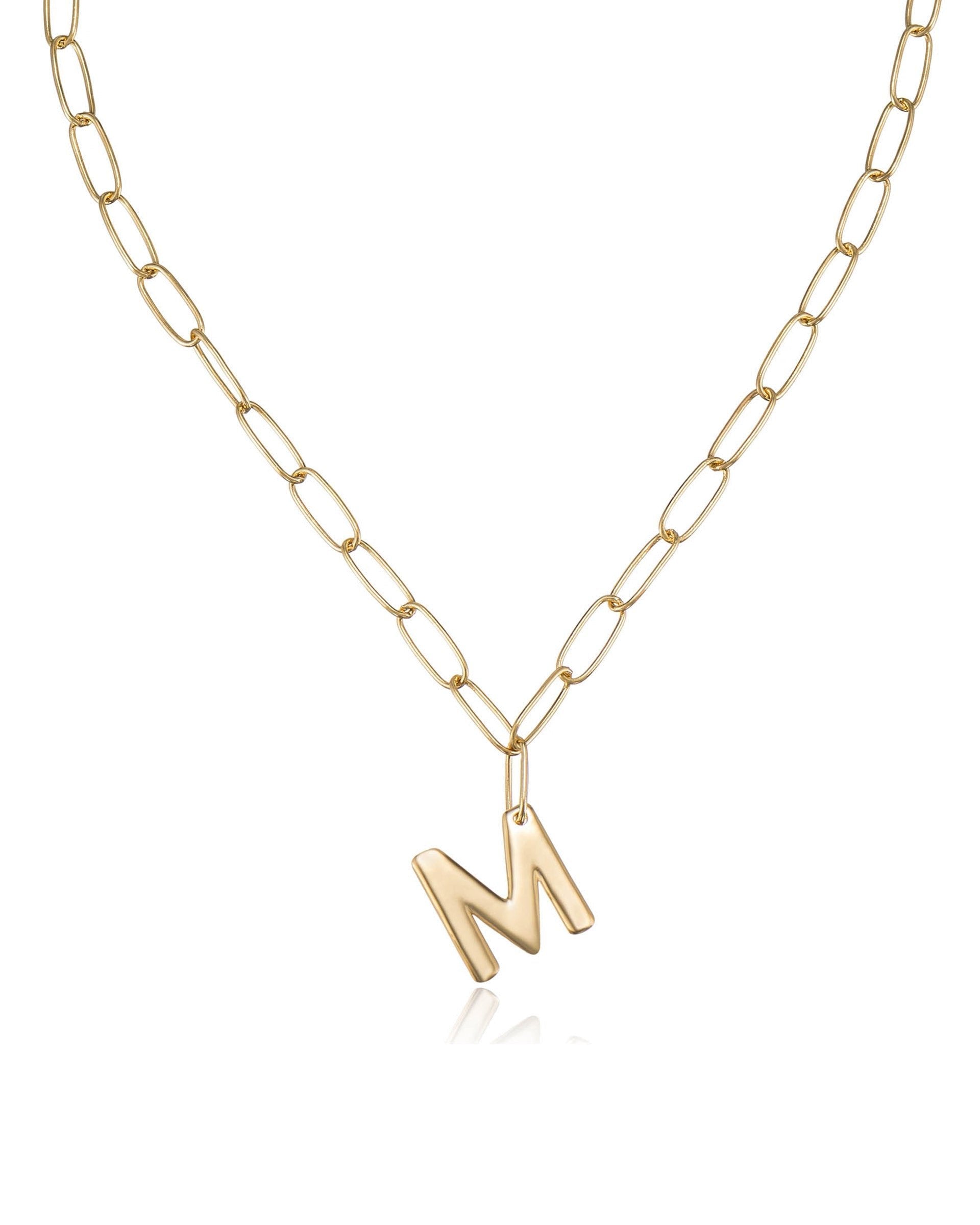 Paperclip Link Initial Necklace