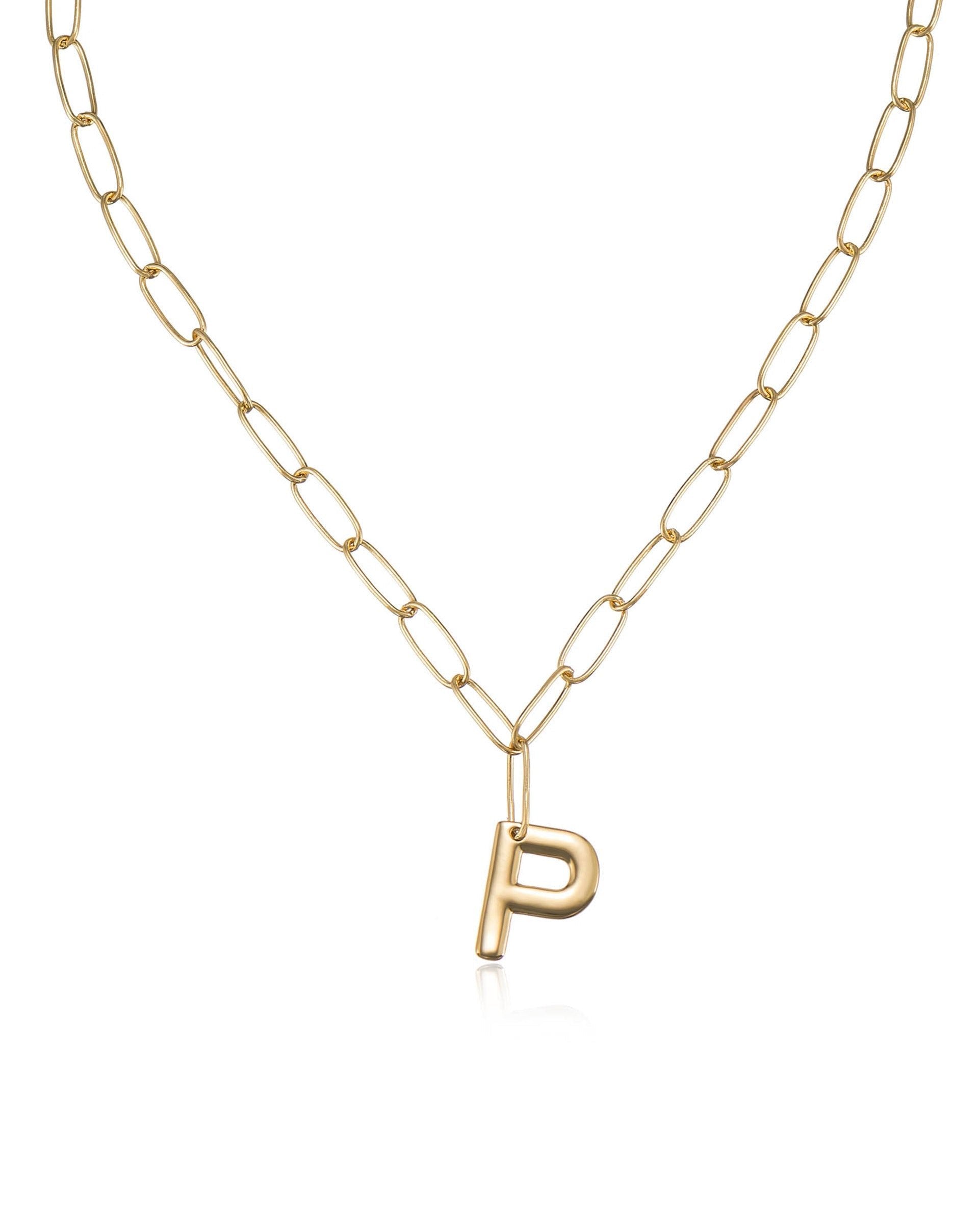 Paperclip Link Initial Necklace