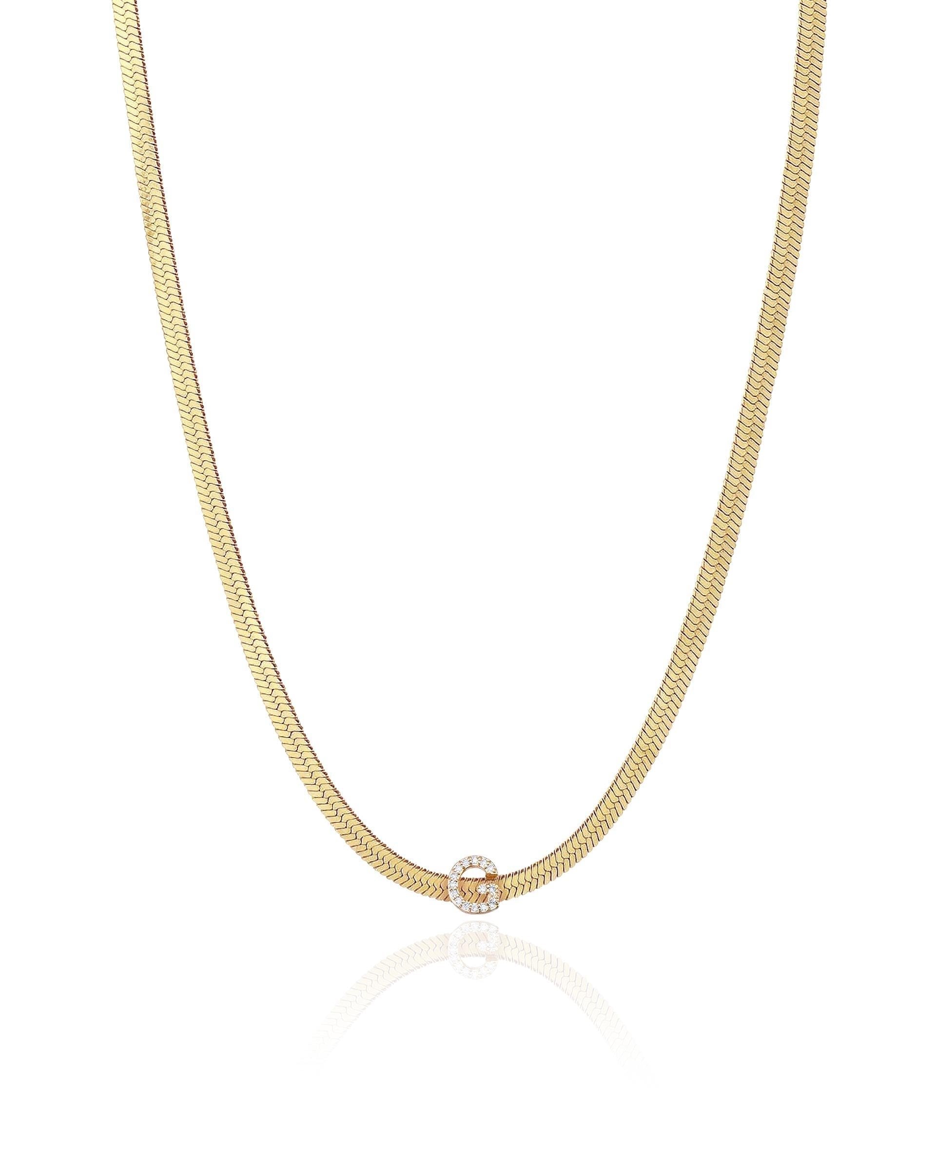 Initial Herringbone Necklace