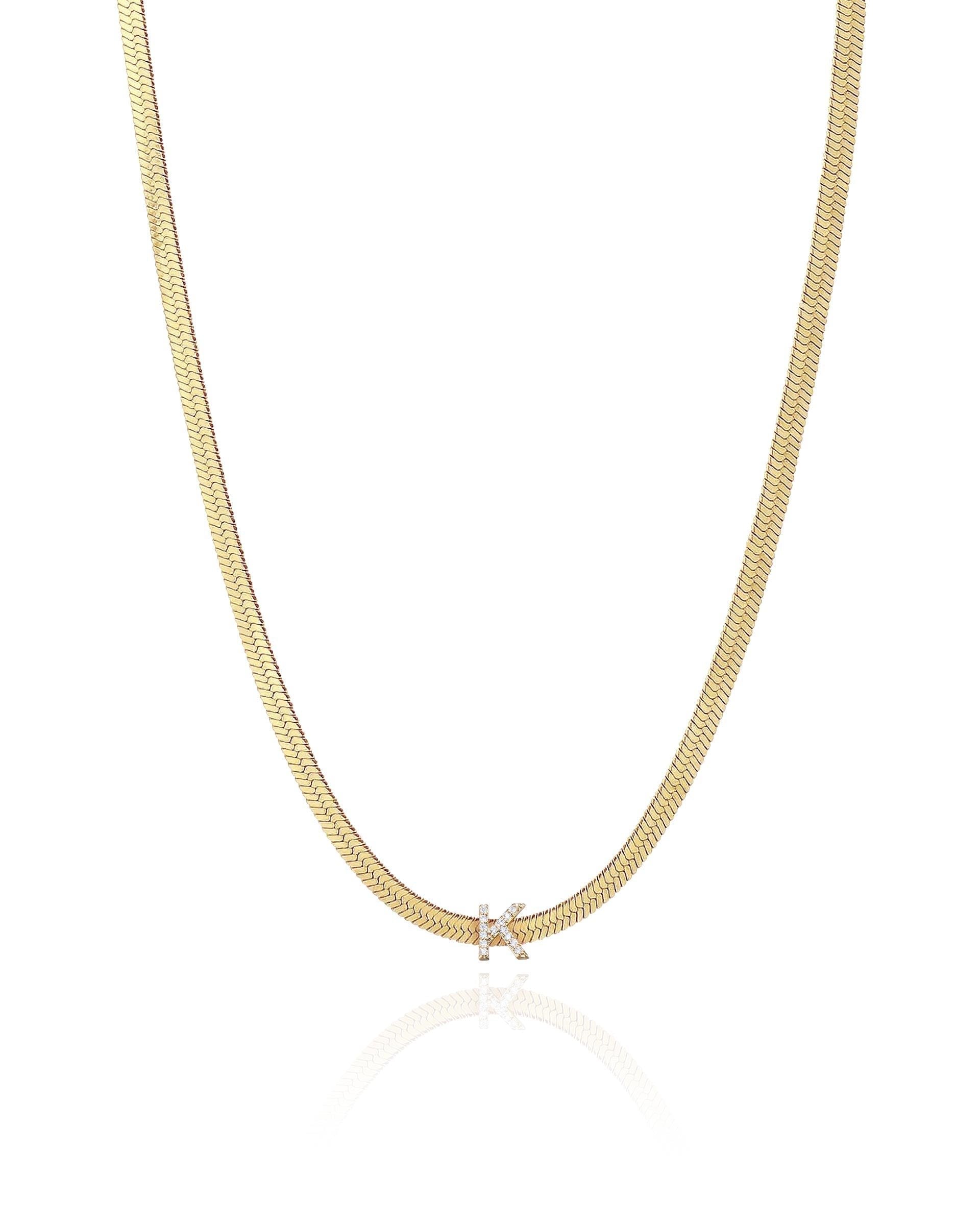 Initial Herringbone Necklace