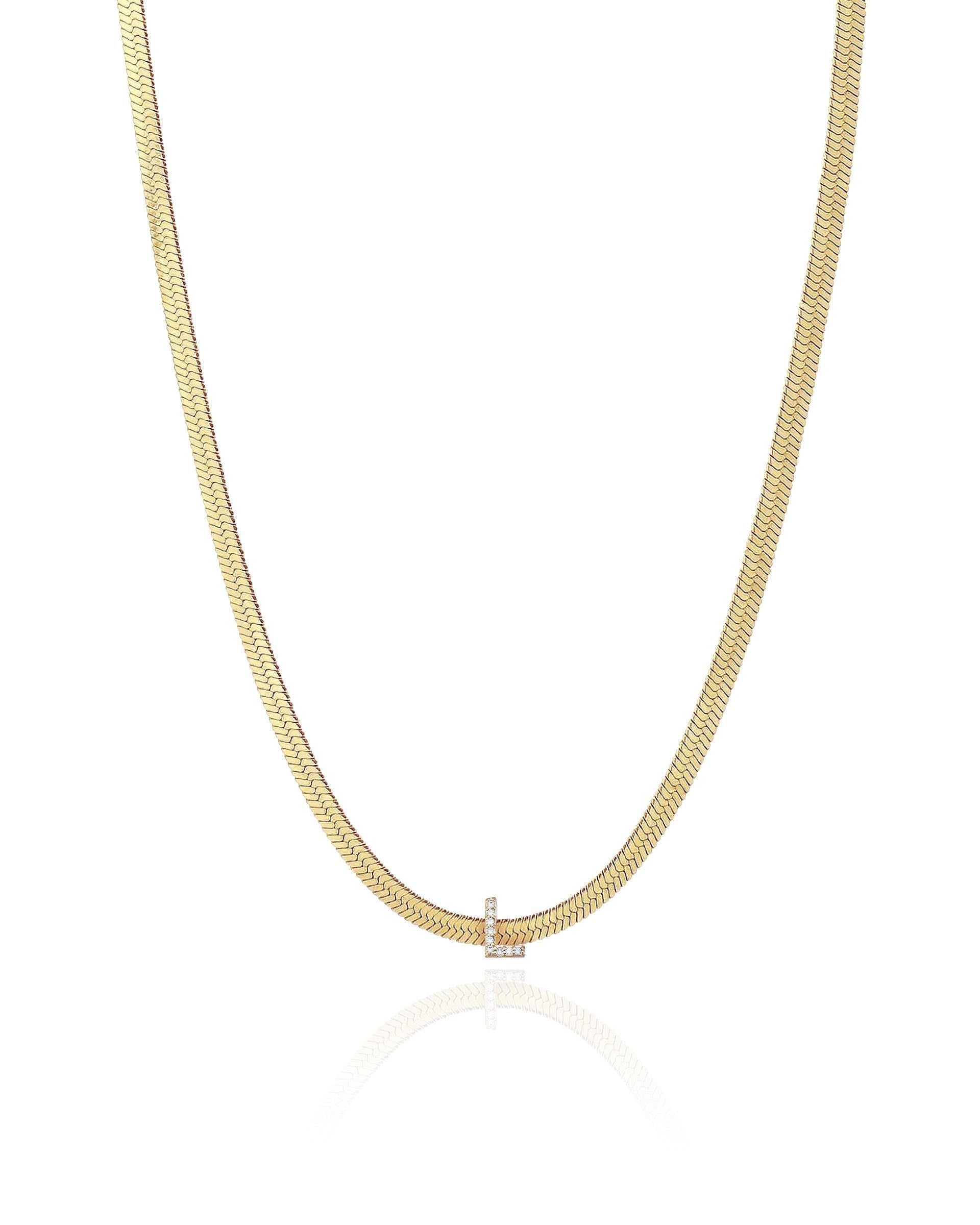 Initial Herringbone Necklace