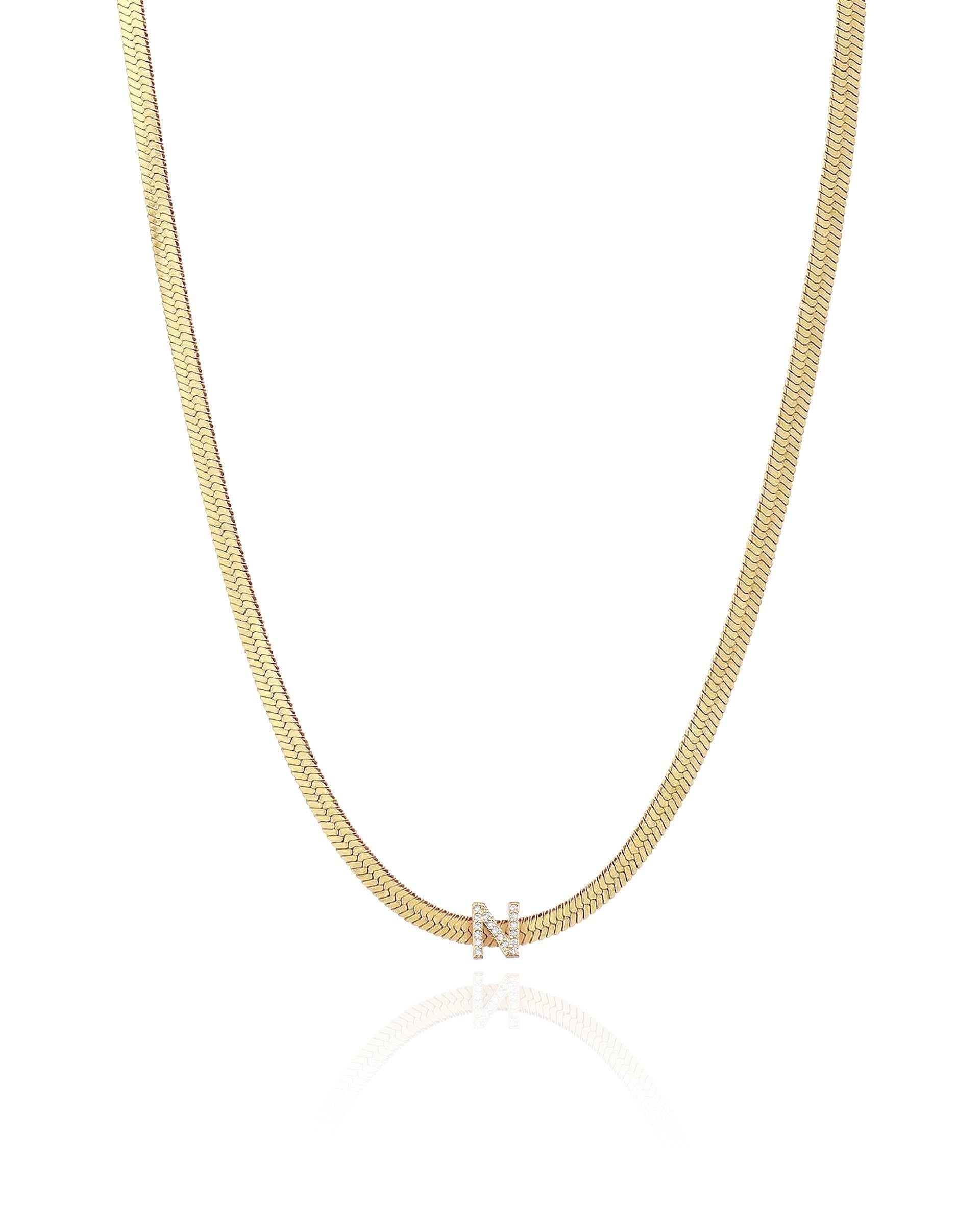 Initial Herringbone Necklace
