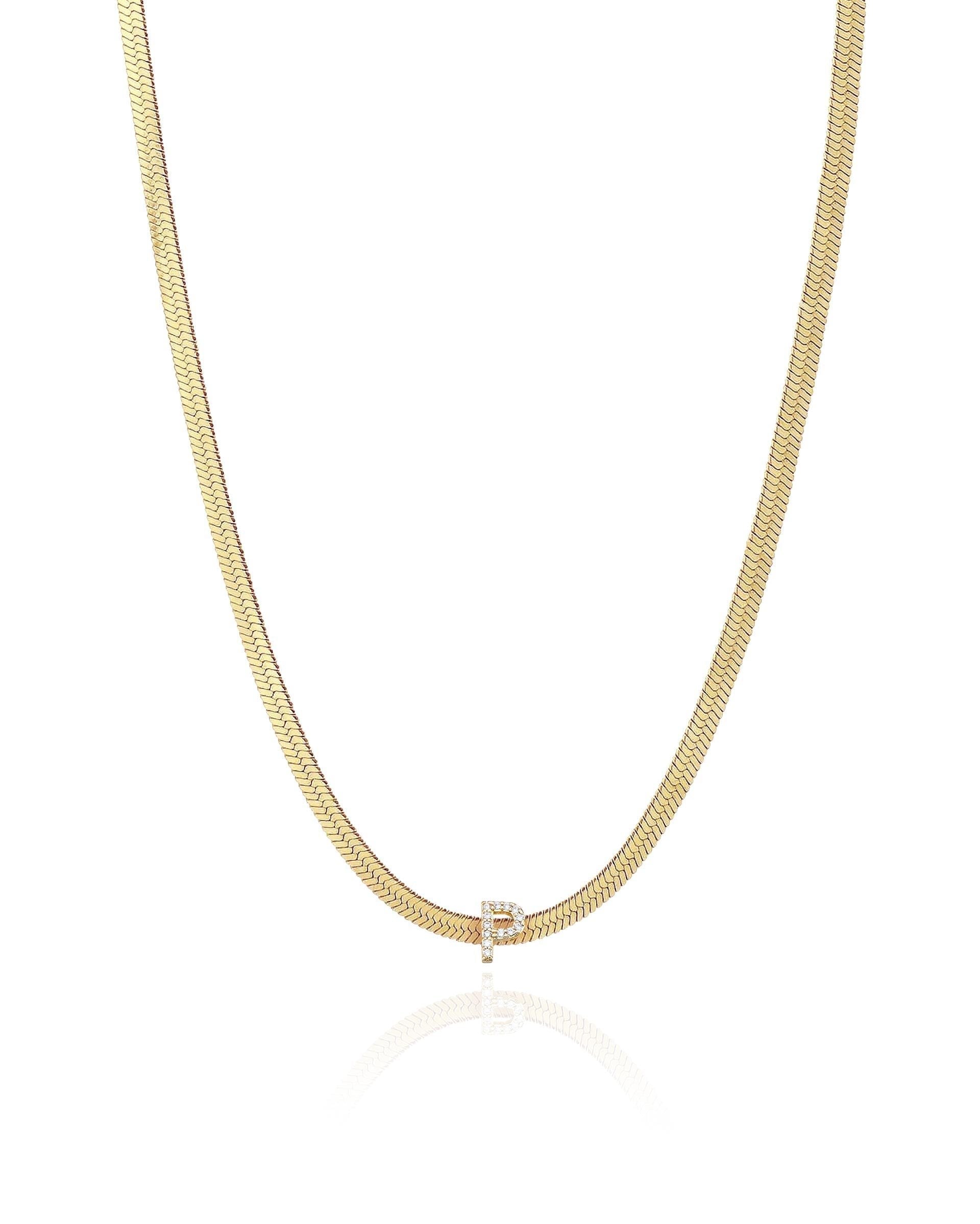 Initial Herringbone Necklace