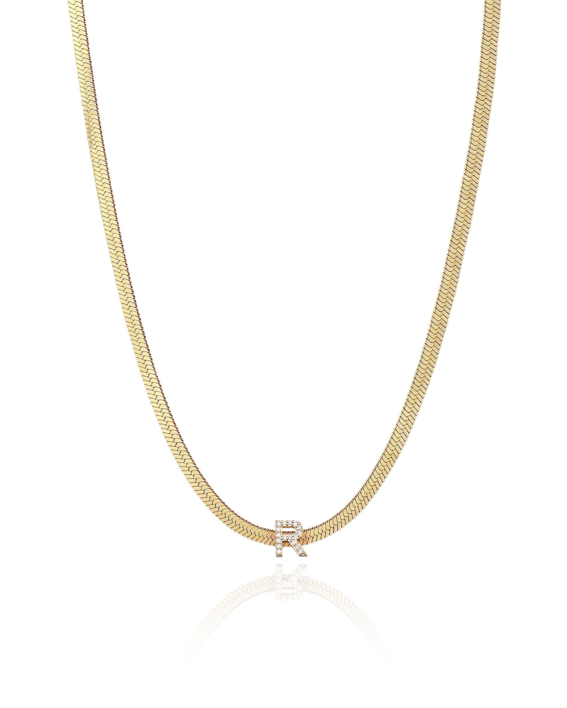Initial Herringbone Necklace