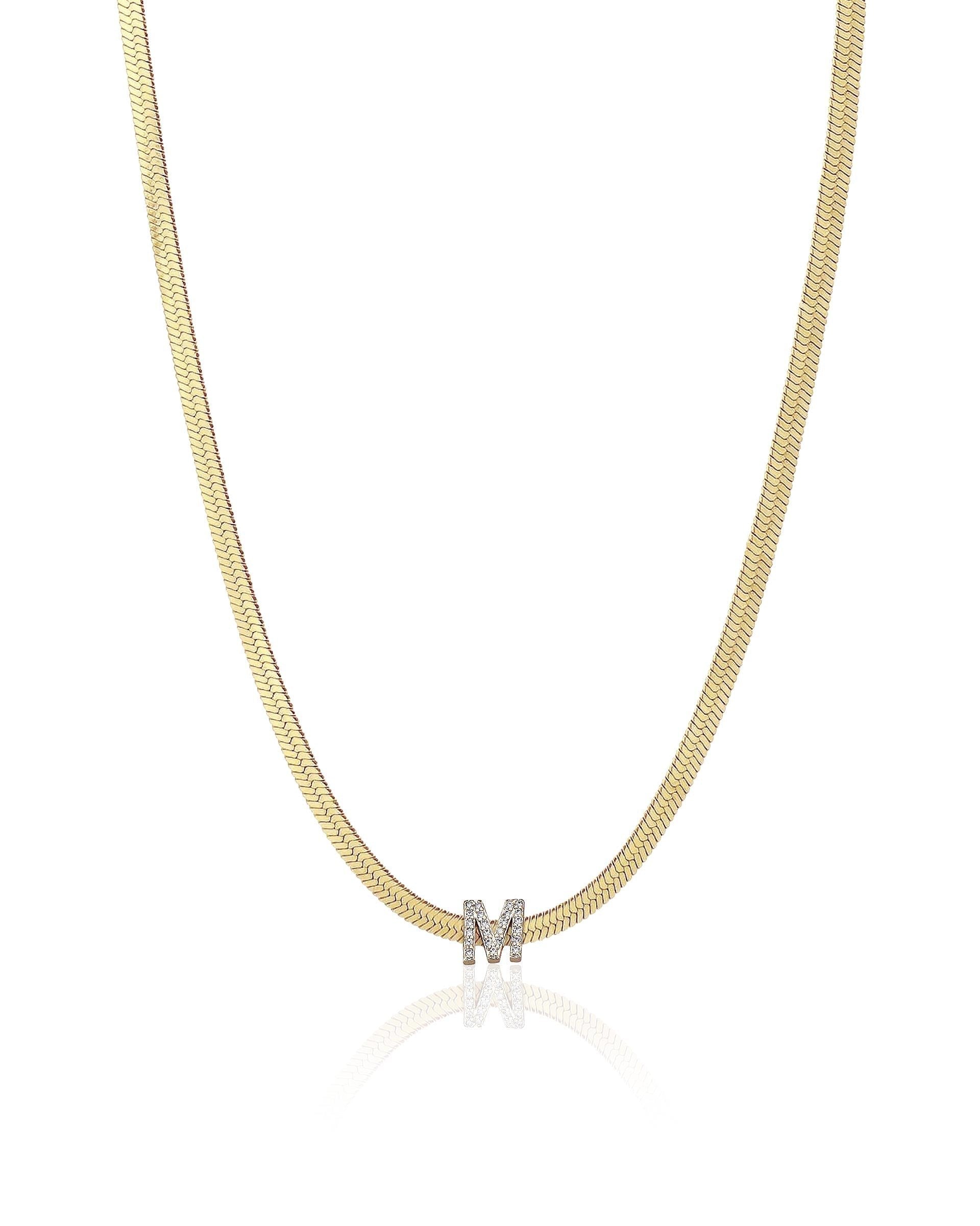 Initial Herringbone Necklace