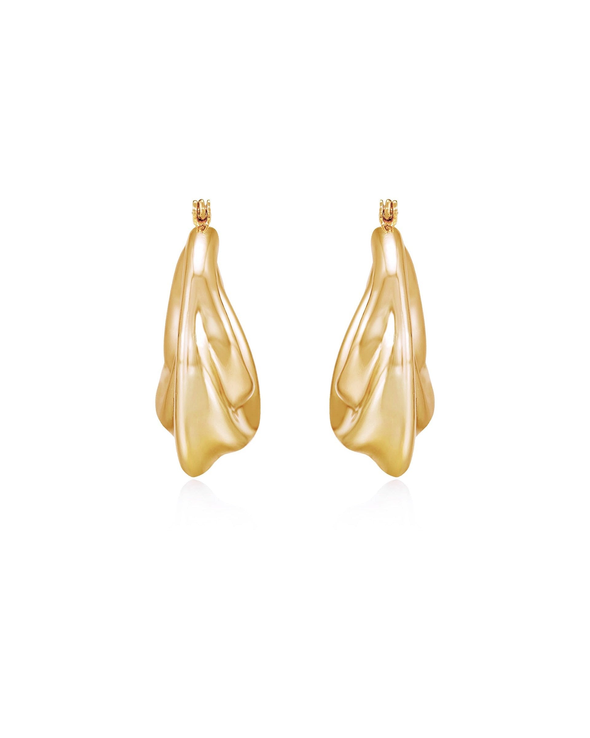 Crescent Swirl Hoop Earrings