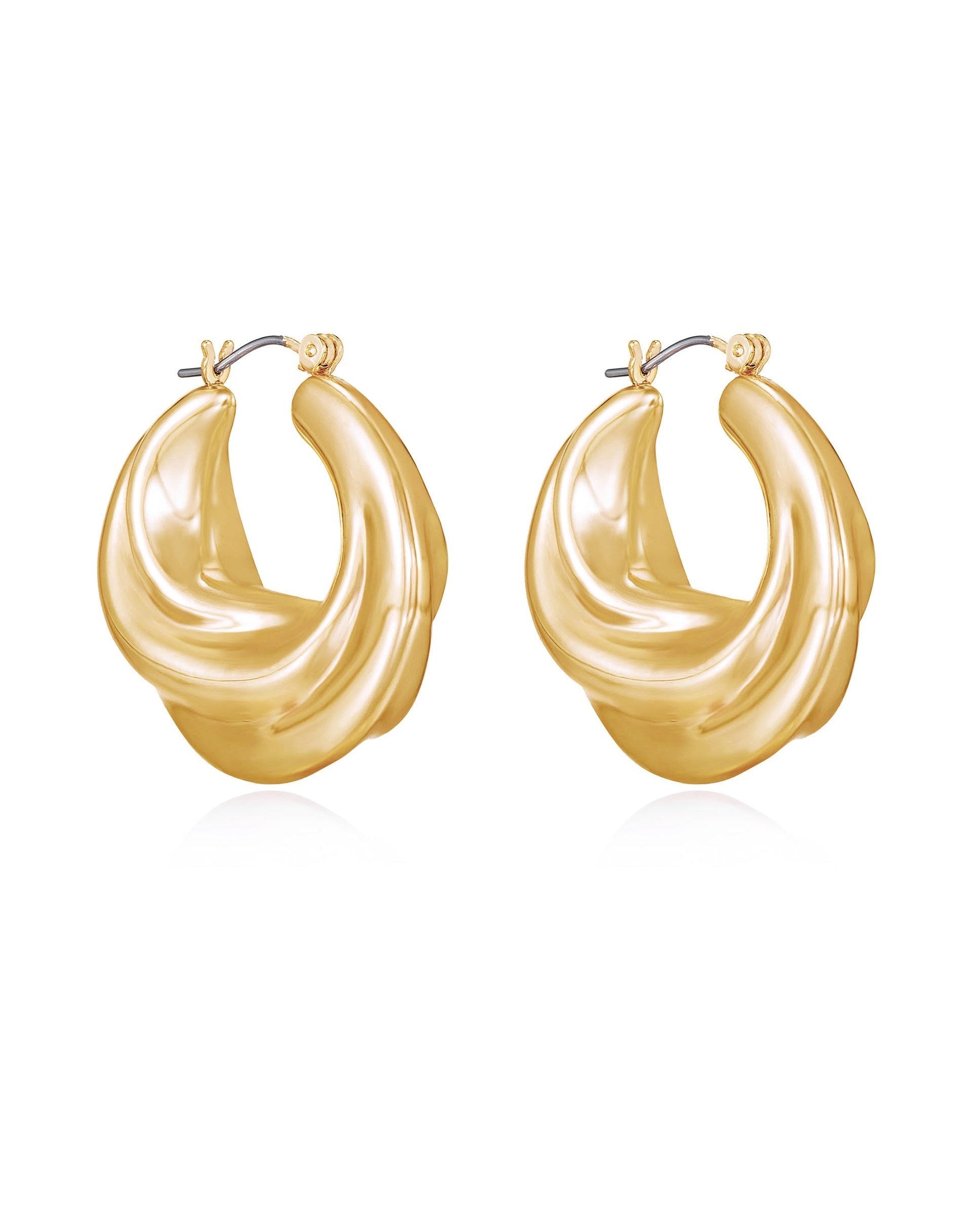 Crescent Swirl Hoop Earrings