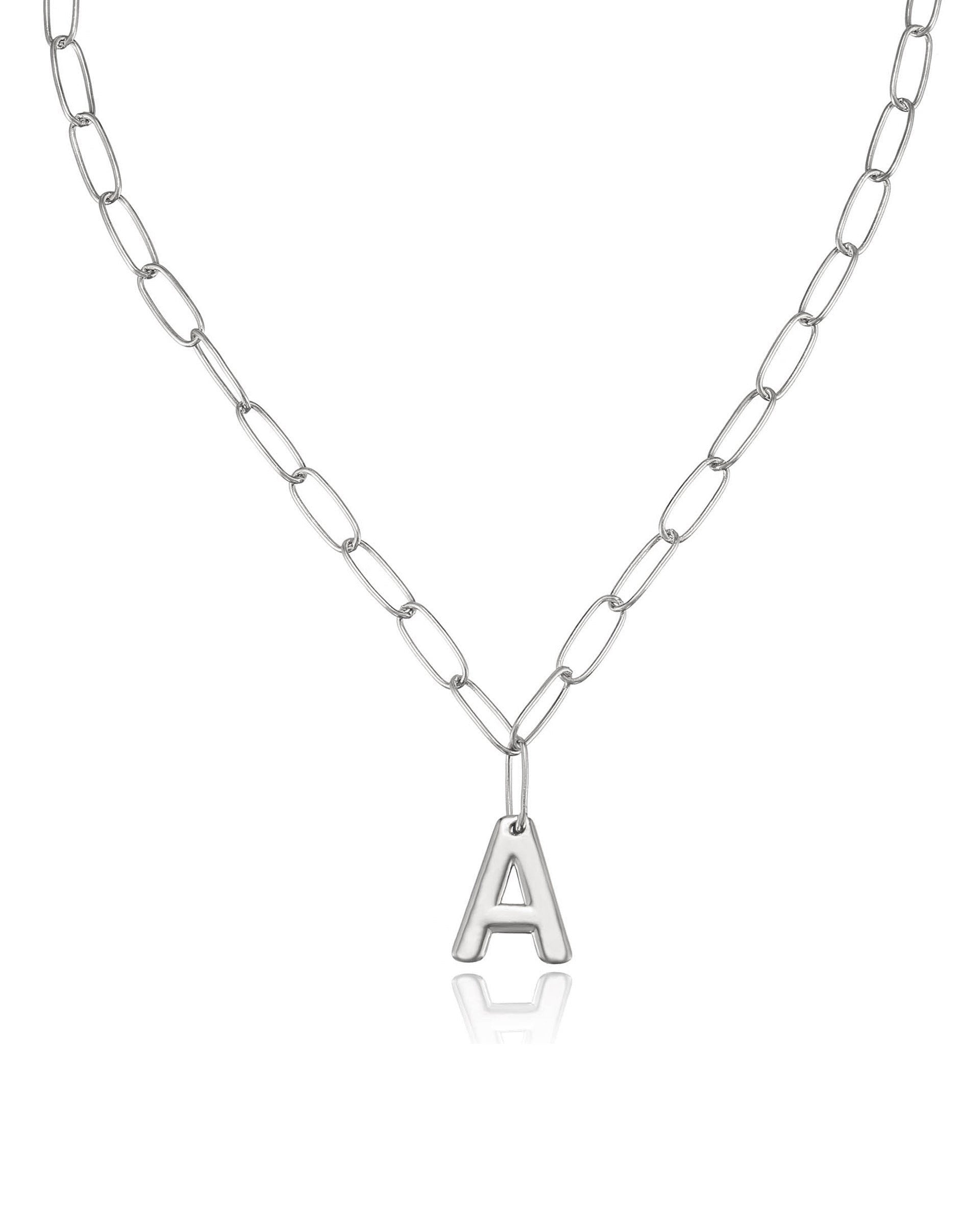 Paperclip Link Initial Necklace