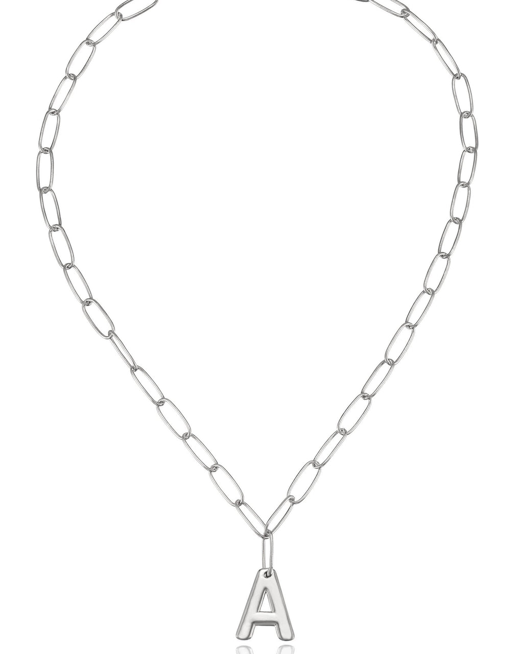 Paperclip Link Initial Necklace