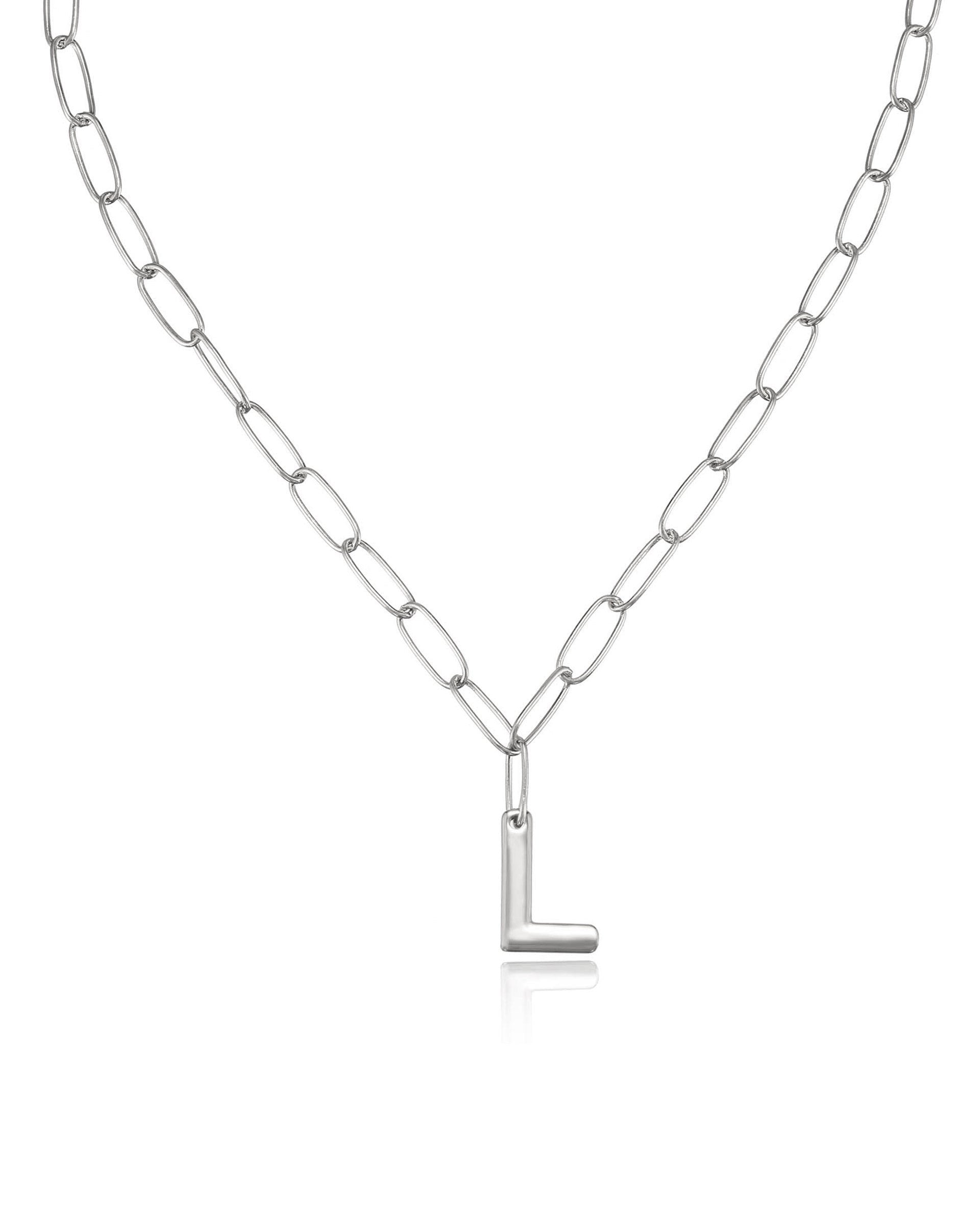 Paperclip Link Initial Necklace