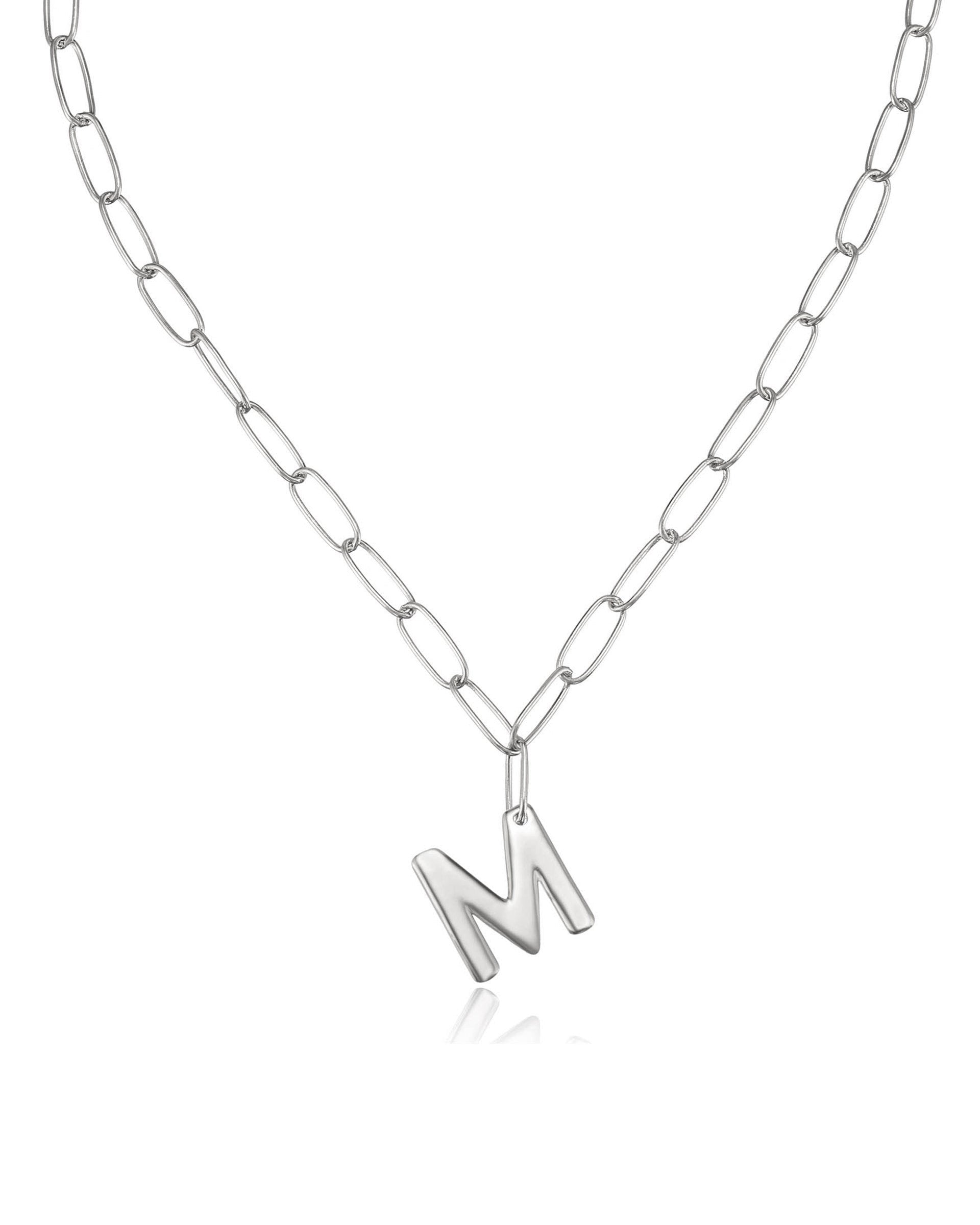 Paperclip Link Initial Necklace
