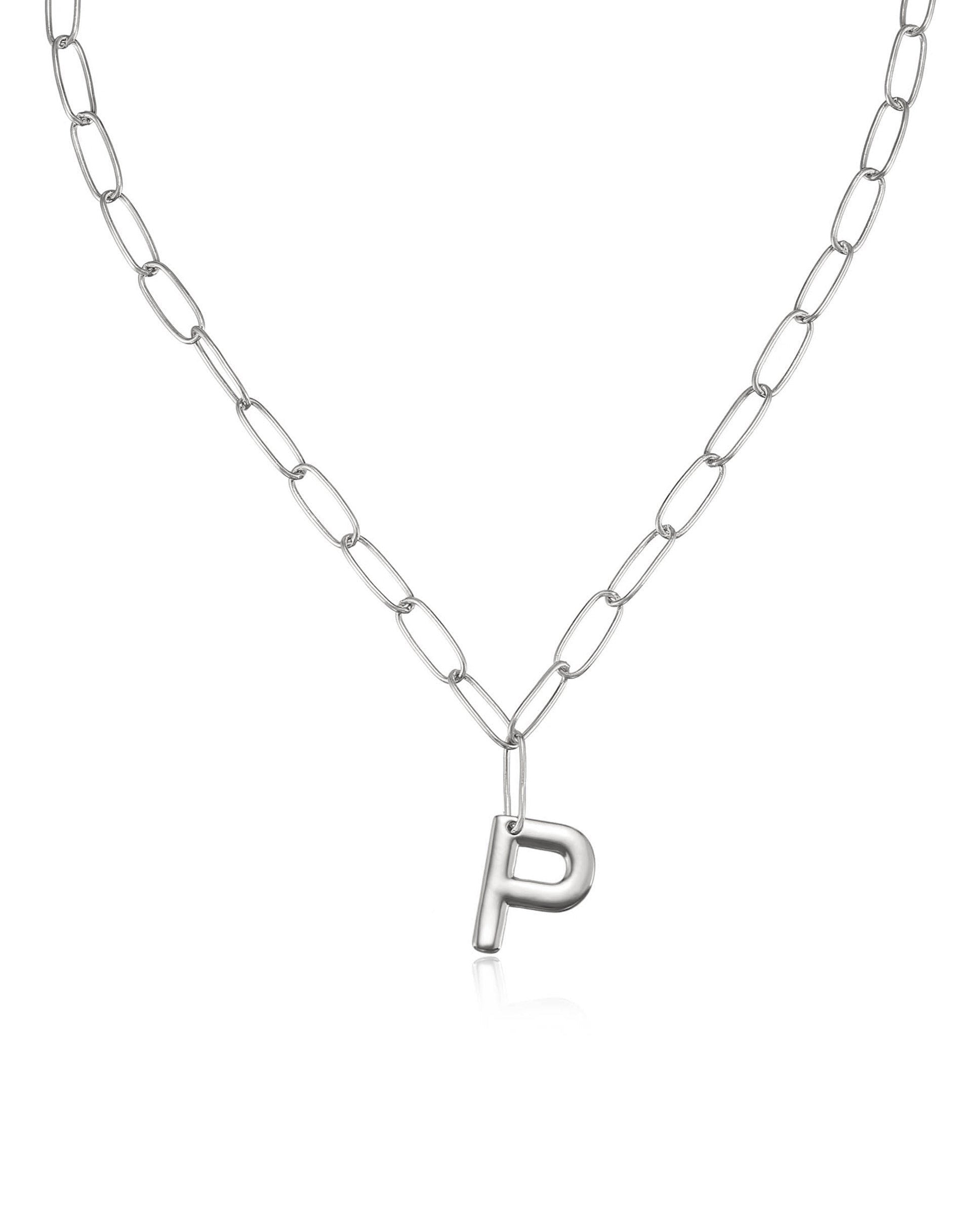 Paperclip Link Initial Necklace
