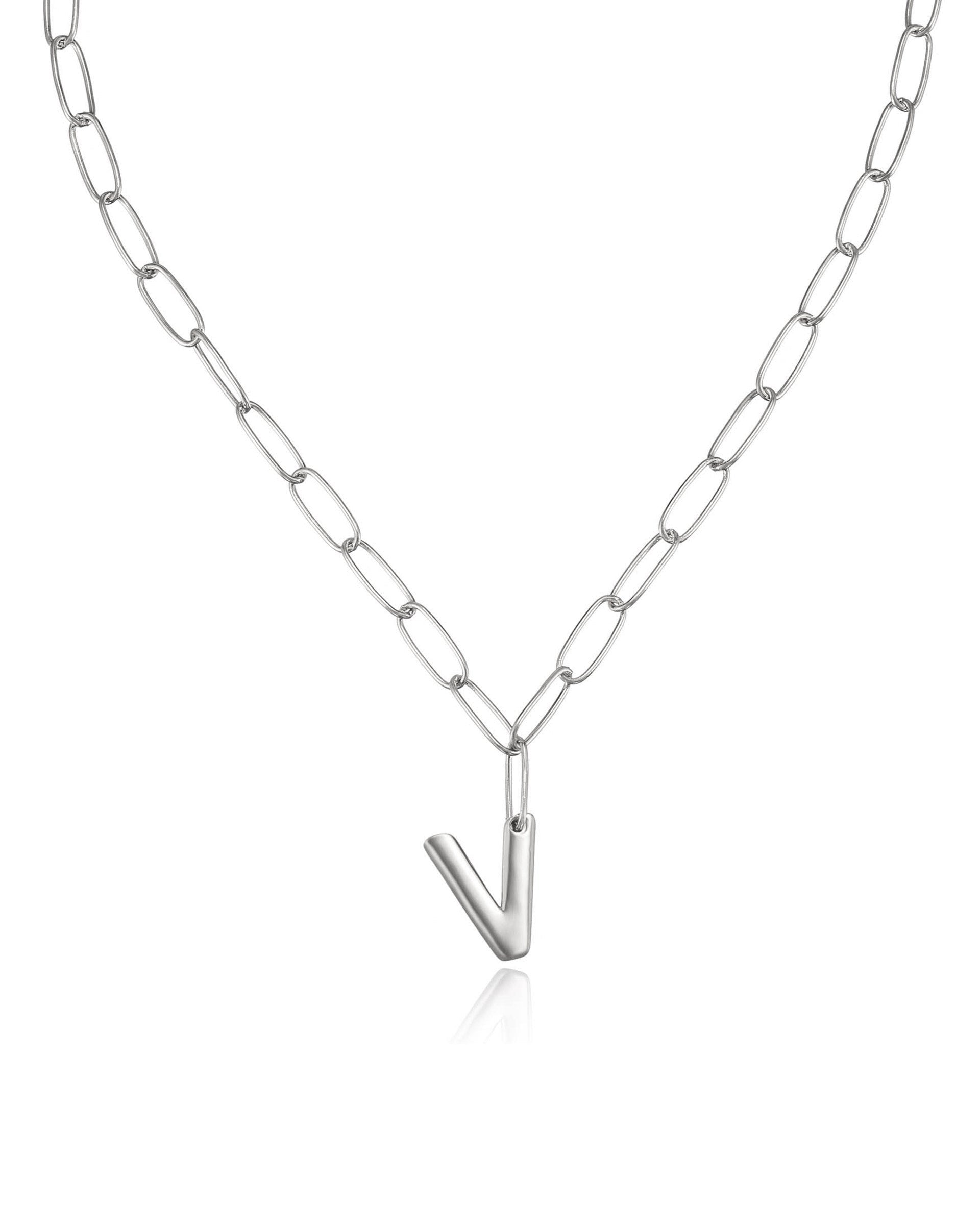 Paperclip Link Initial Necklace