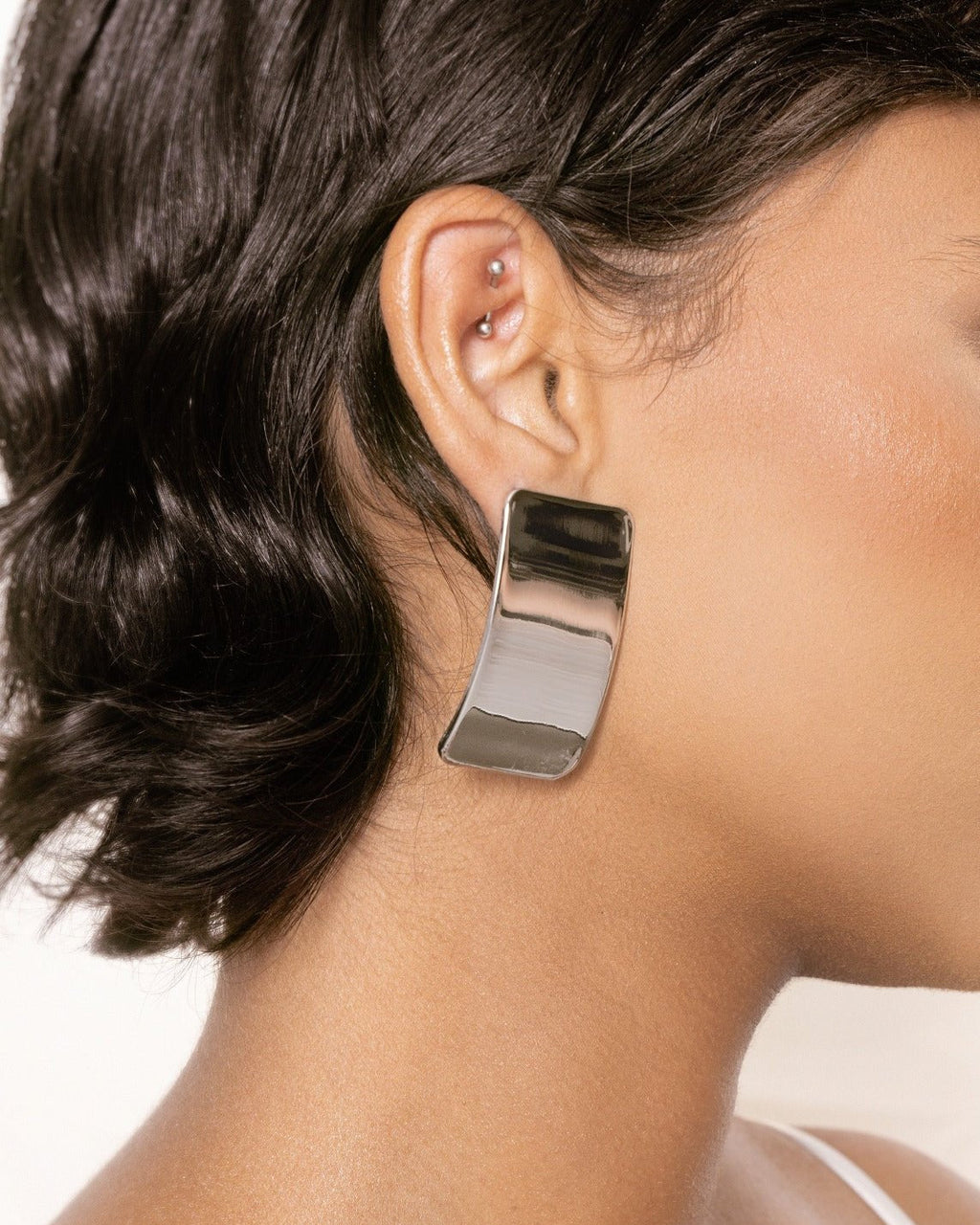 Rectangle Metal Stud Earrings