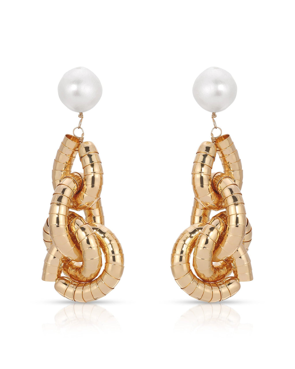 Liquid Gold Pearl Drop Earrings