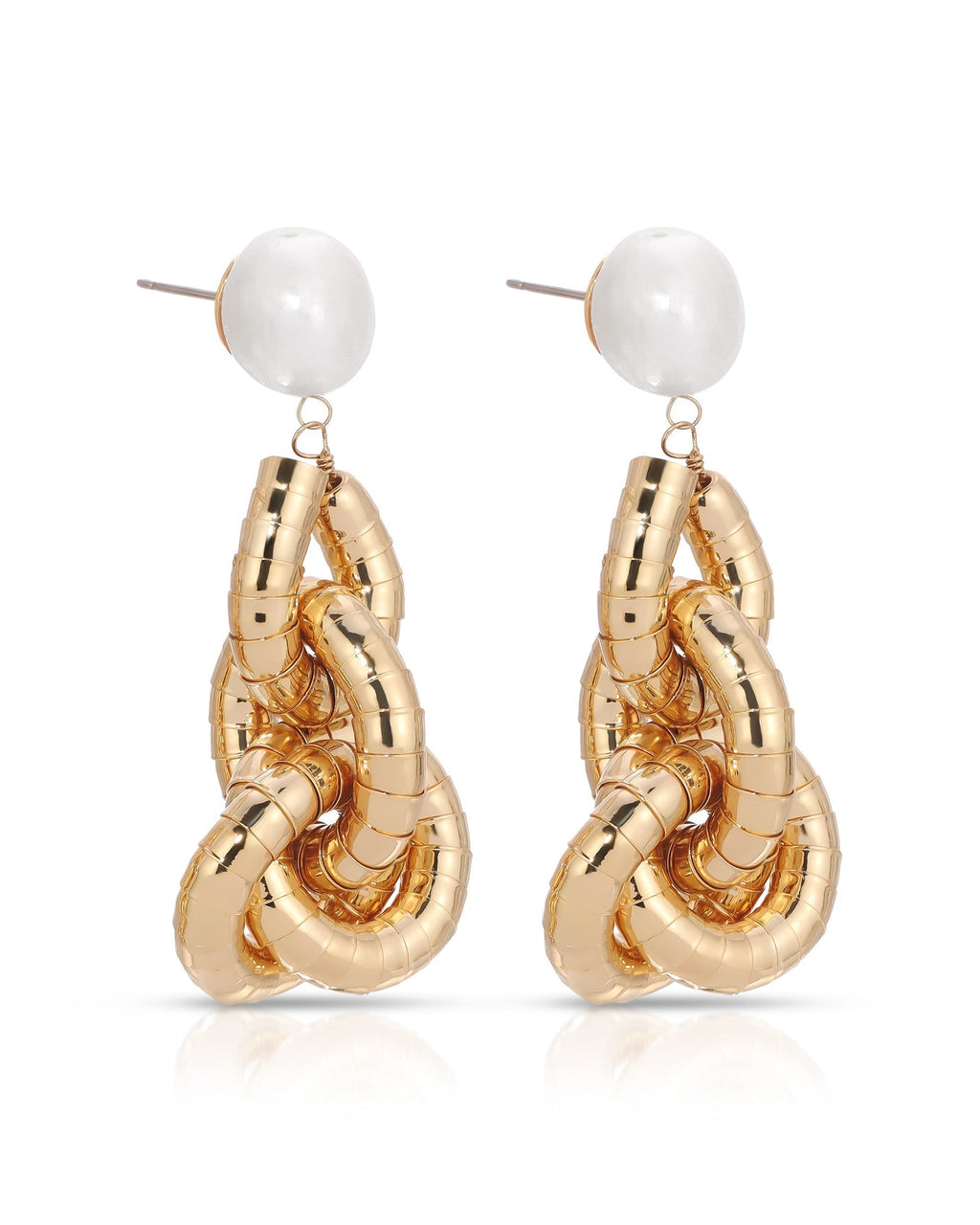Liquid Gold Pearl Drop Earrings