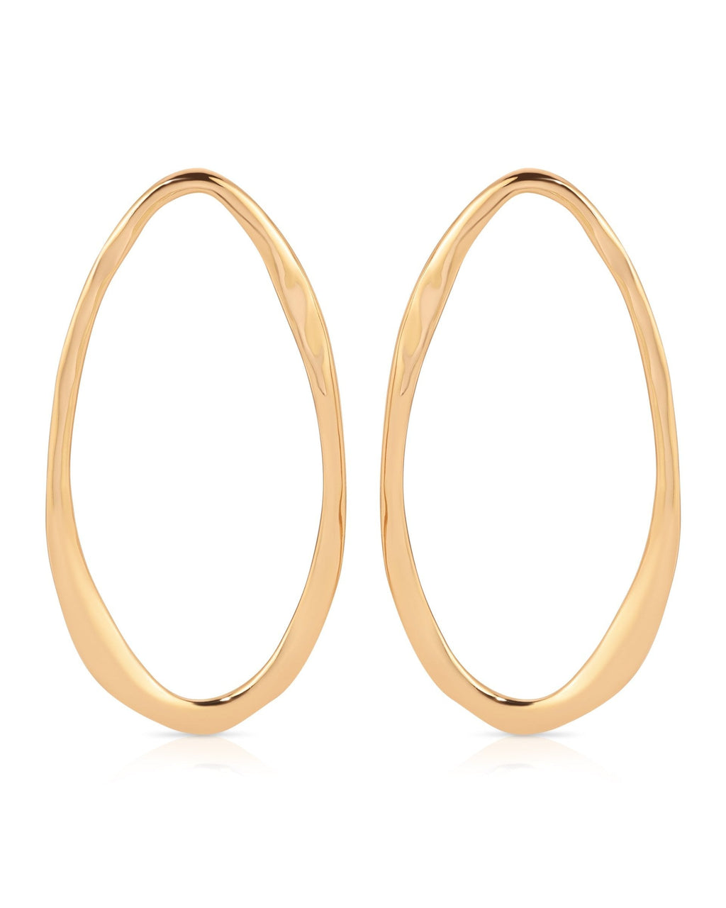 Hammered Large Oval Earrings