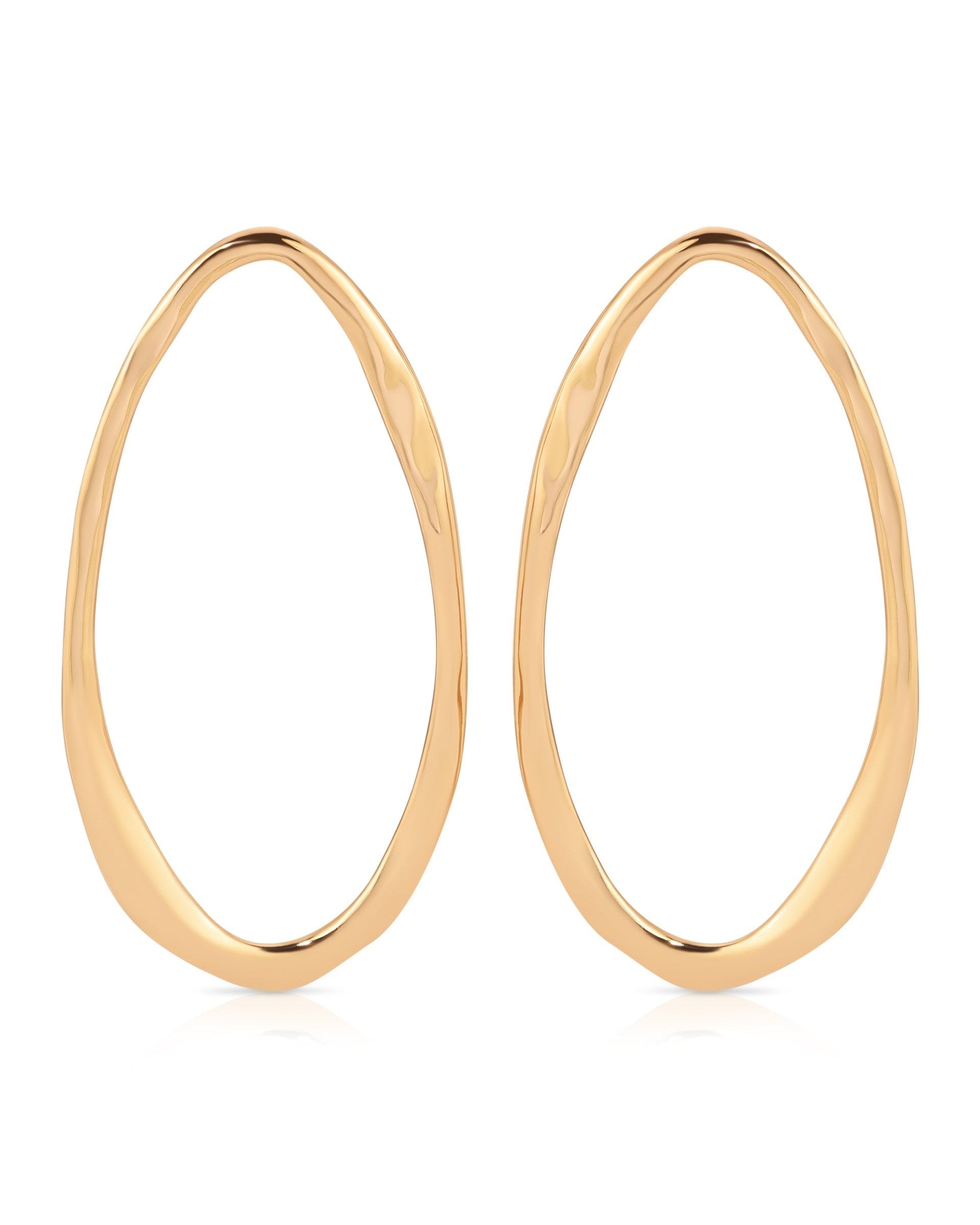 Hammered Large Oval Earrings