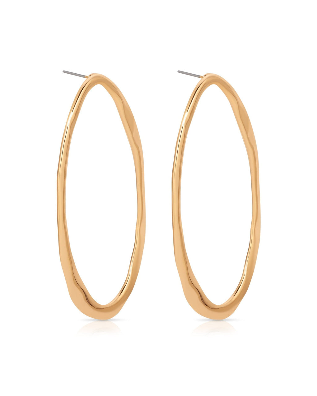 Hammered Large Oval Earrings