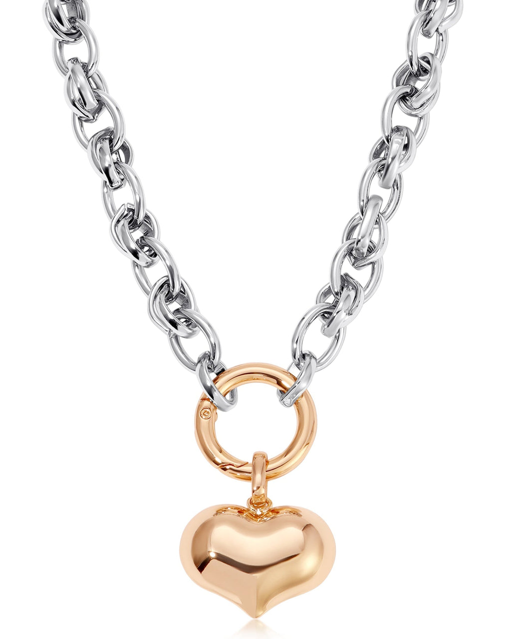 Locked in Mixed Metal Heart Necklace
