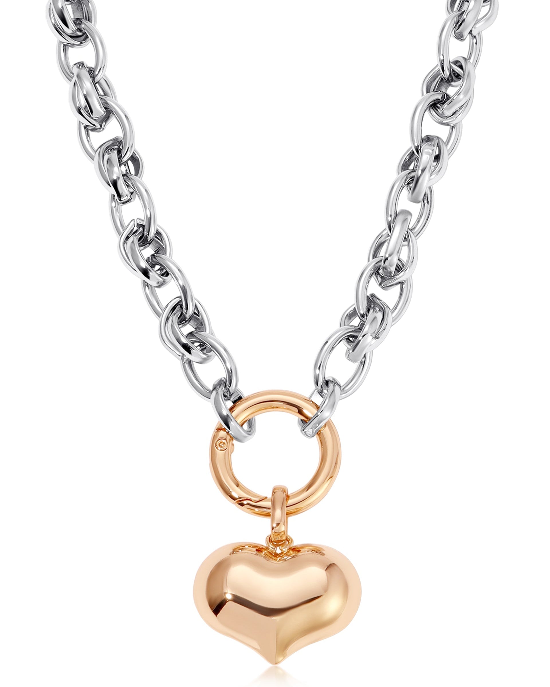 Locked in Mixed Metal Heart Necklace