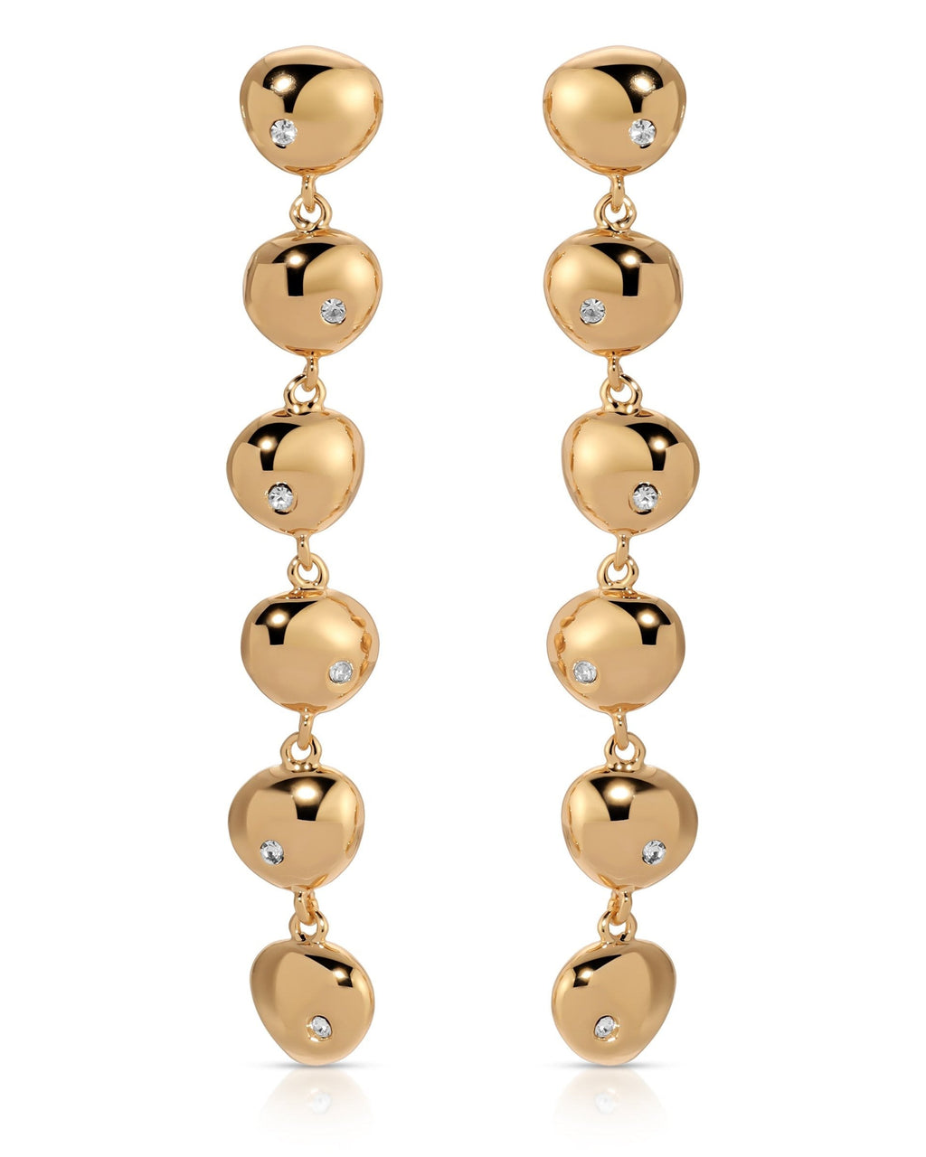 Polished Pebble Linear Dangle Earrings