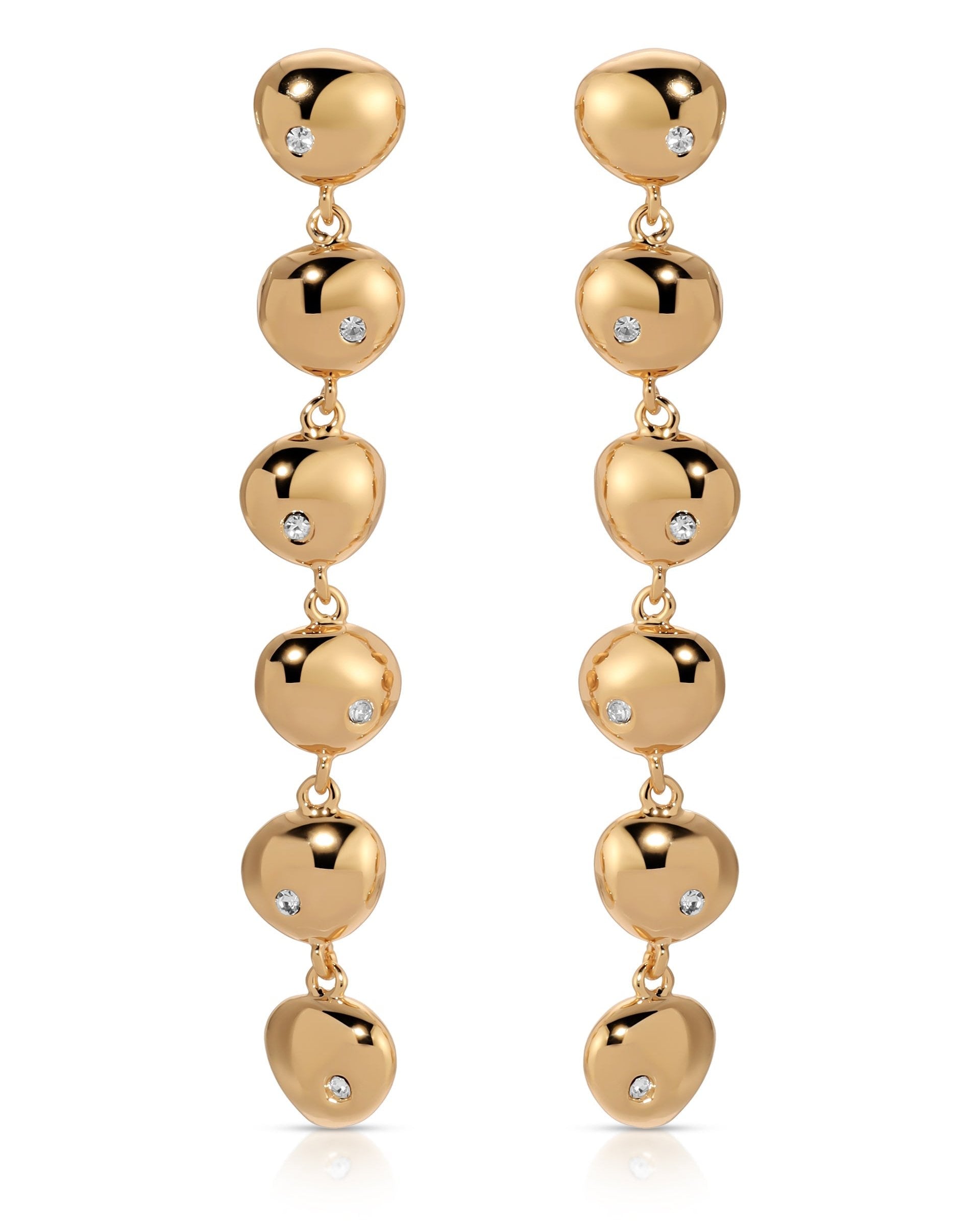 Polished Pebble Linear Dangle Earrings