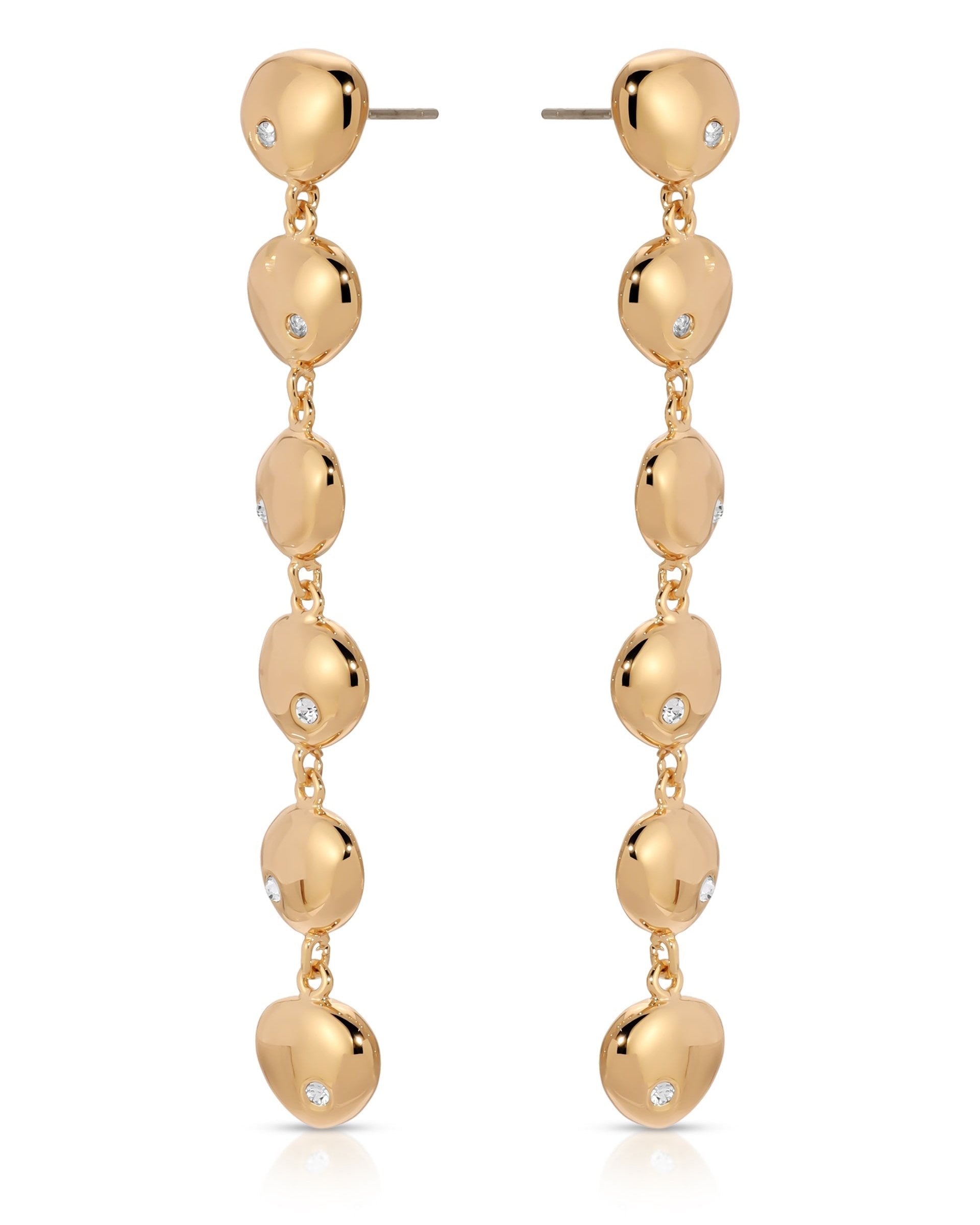 Polished Pebble Linear Dangle Earrings