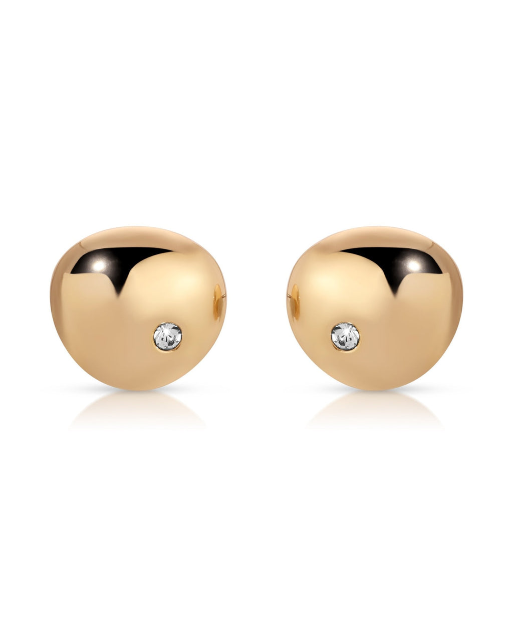 Polished Pebble Crystal Stud Earrings