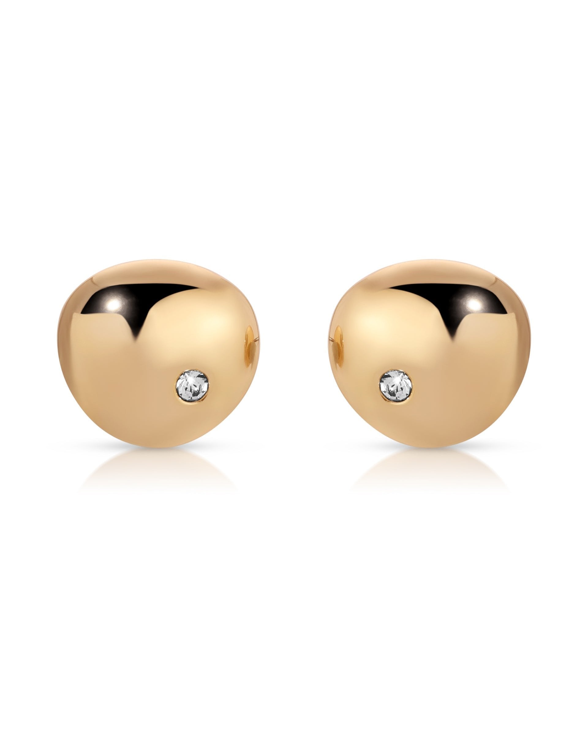 Polished Pebble Crystal Stud Earrings