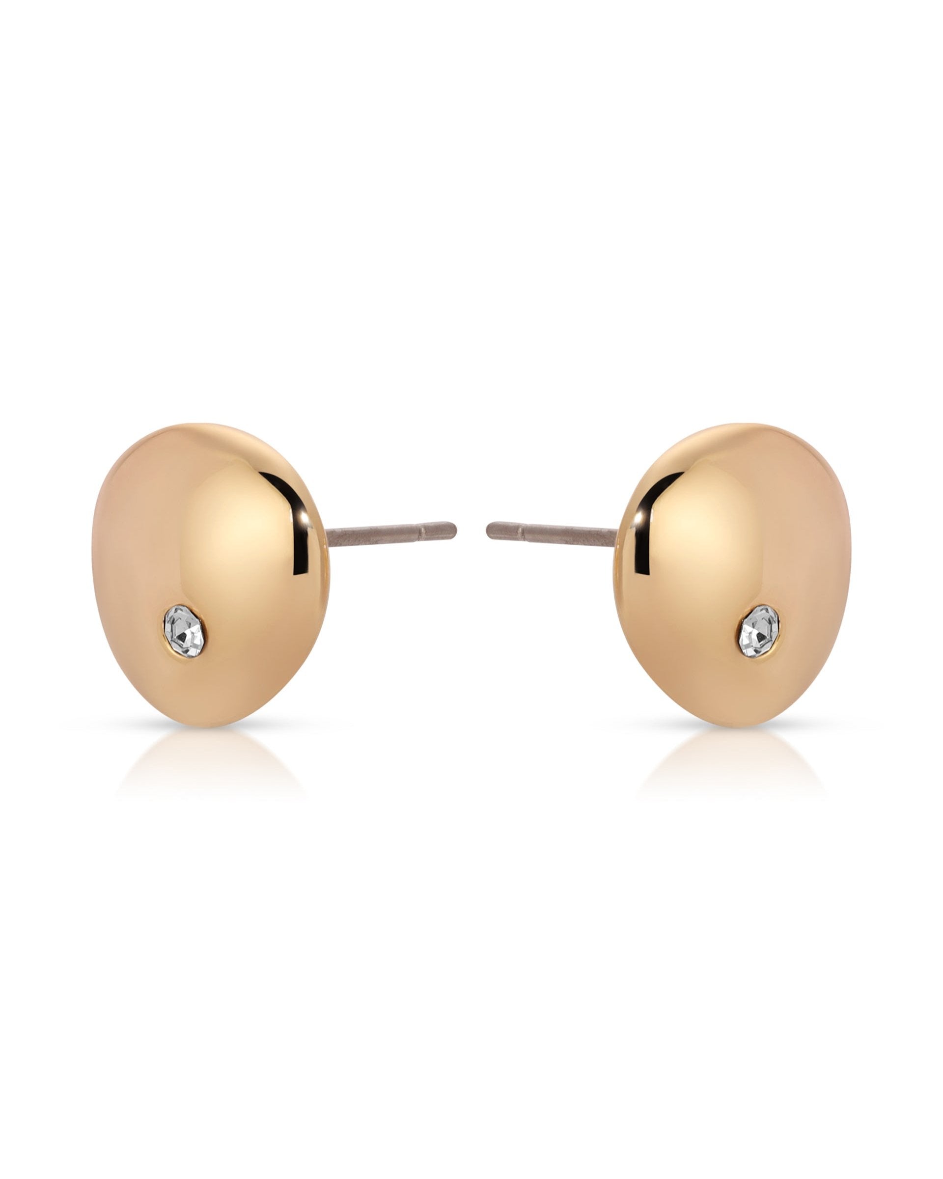 Polished Pebble Crystal Stud Earrings