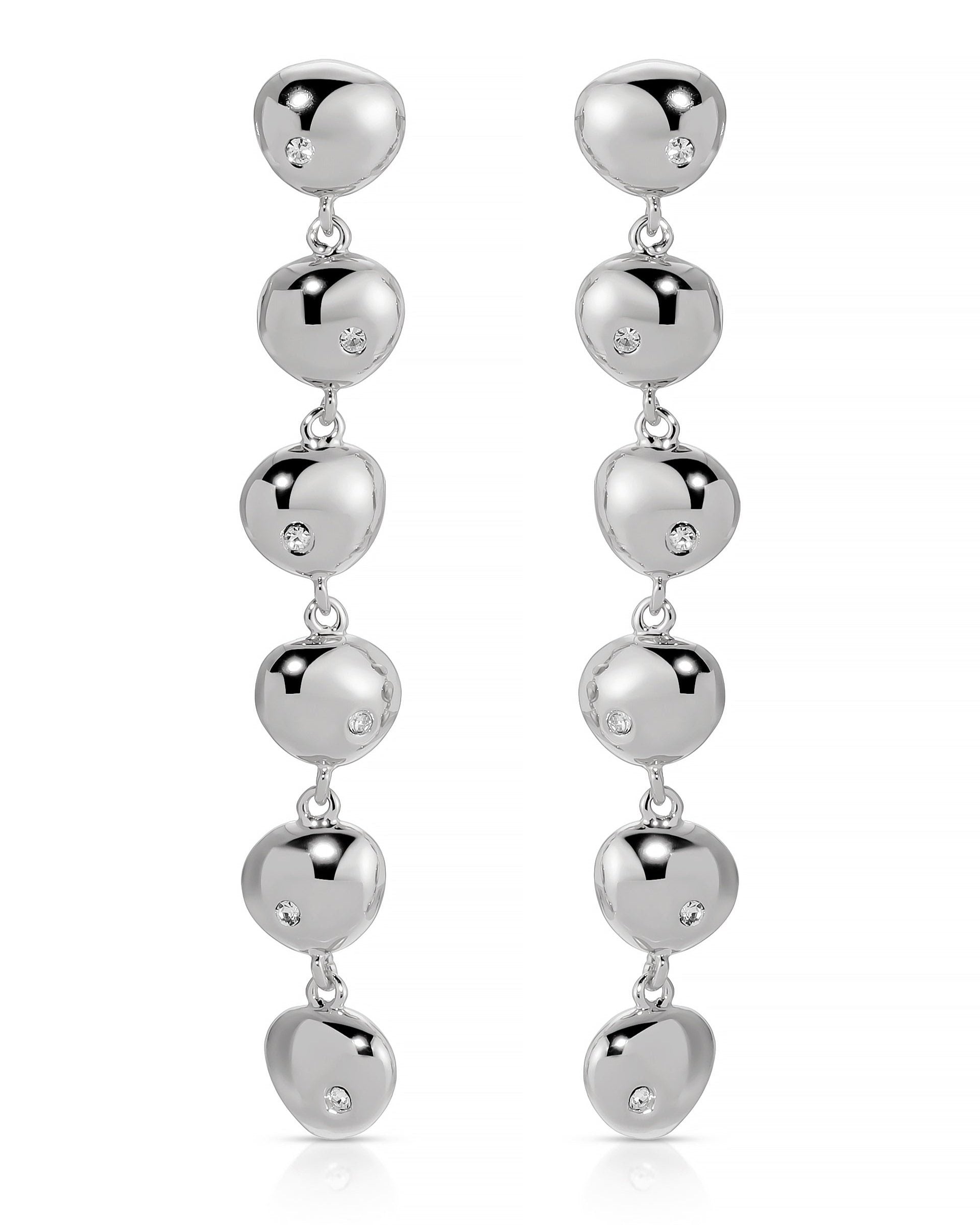 Polished Pebble Linear Dangle Earrings